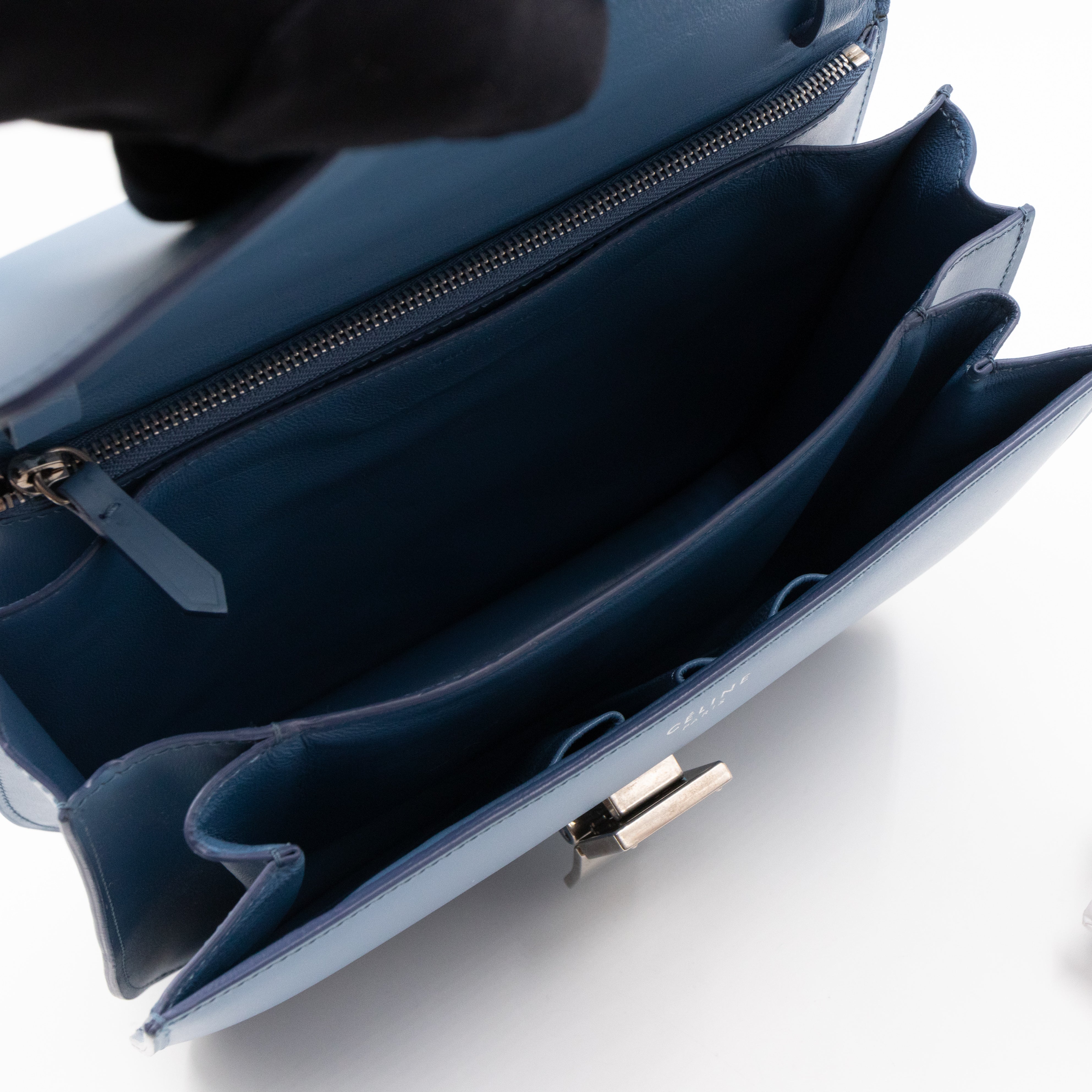 Classic Box Medium Blue Leather
