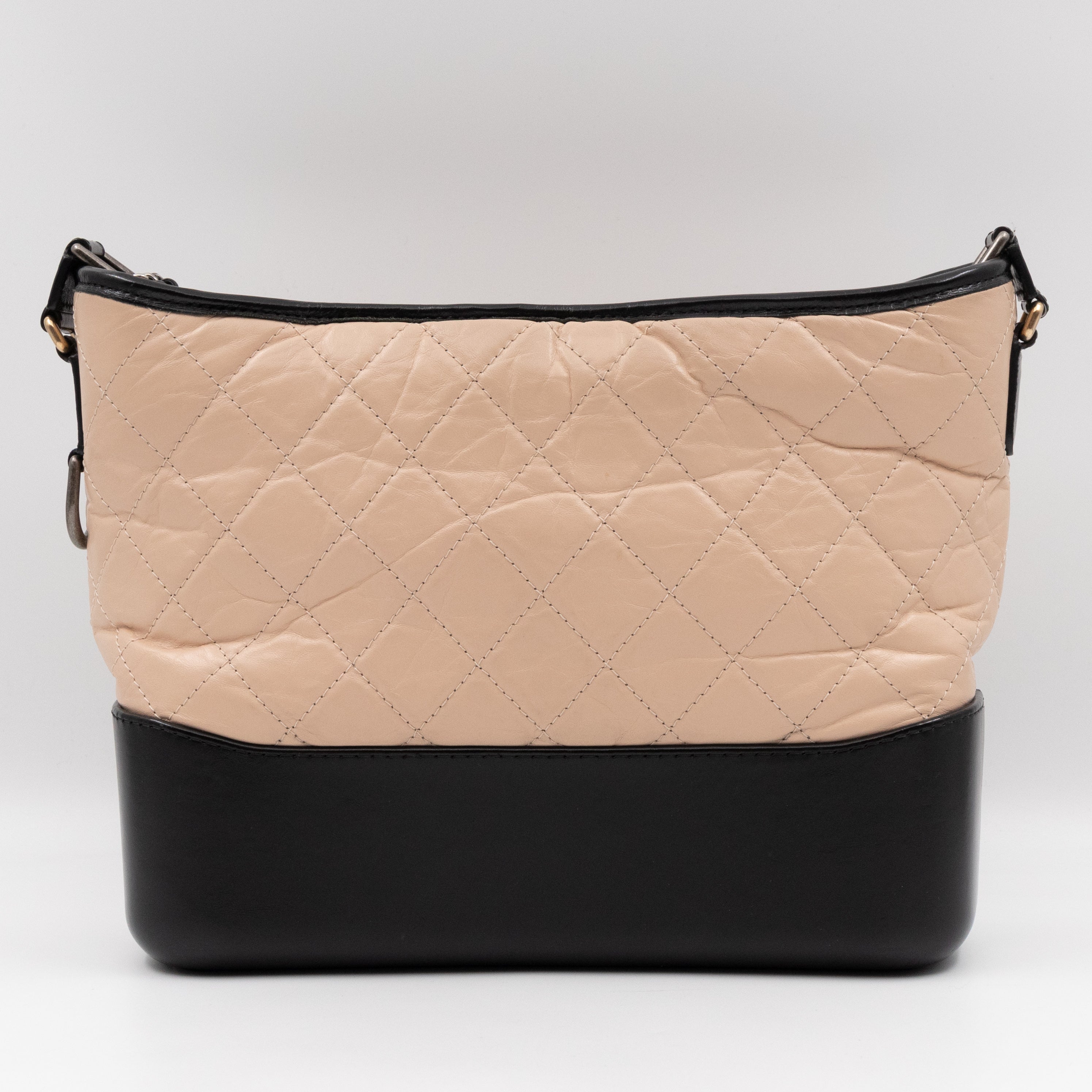Gabrielle Hobo Large Beige Calfskin Leather