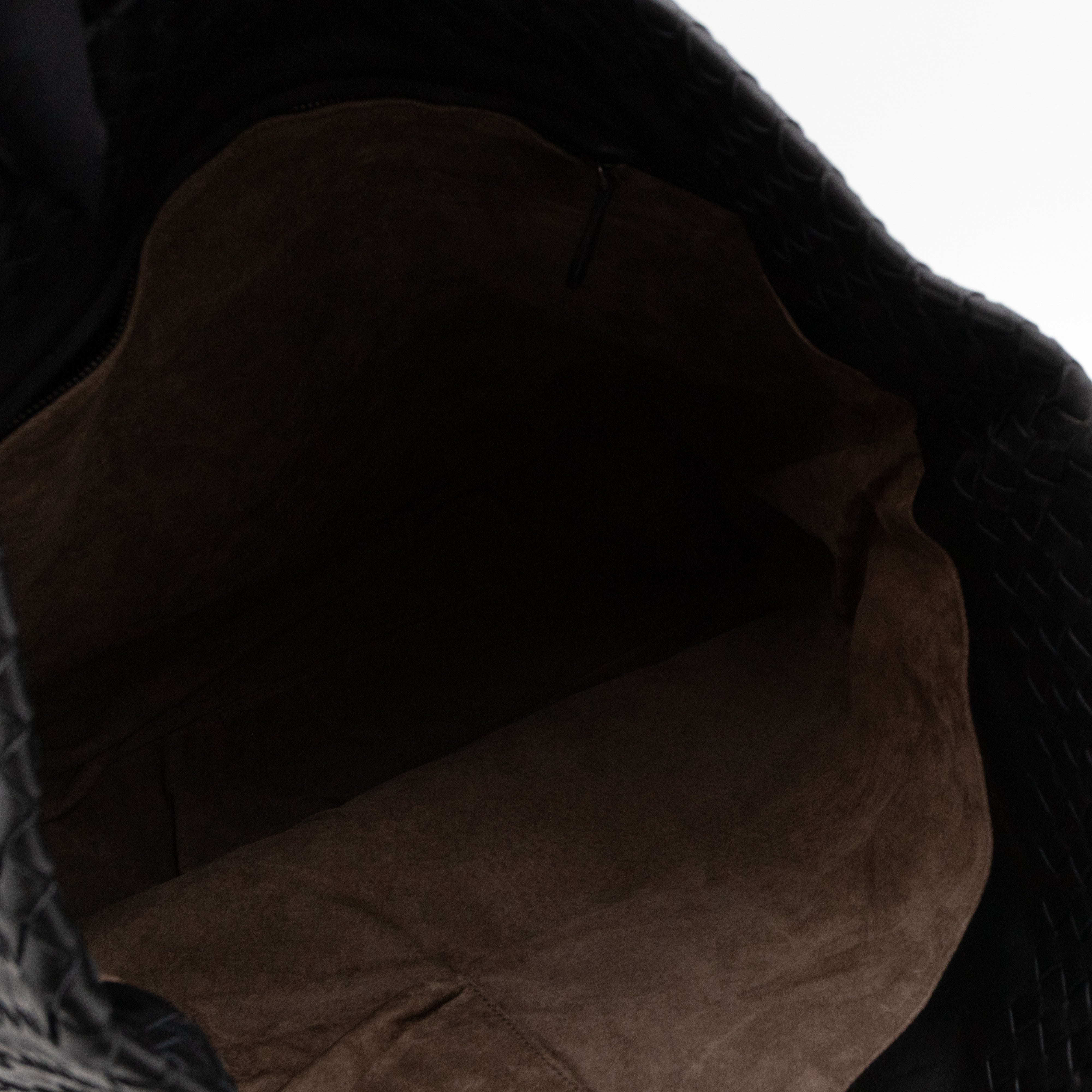 Vertical Tote Small Intrecciato Black Leather