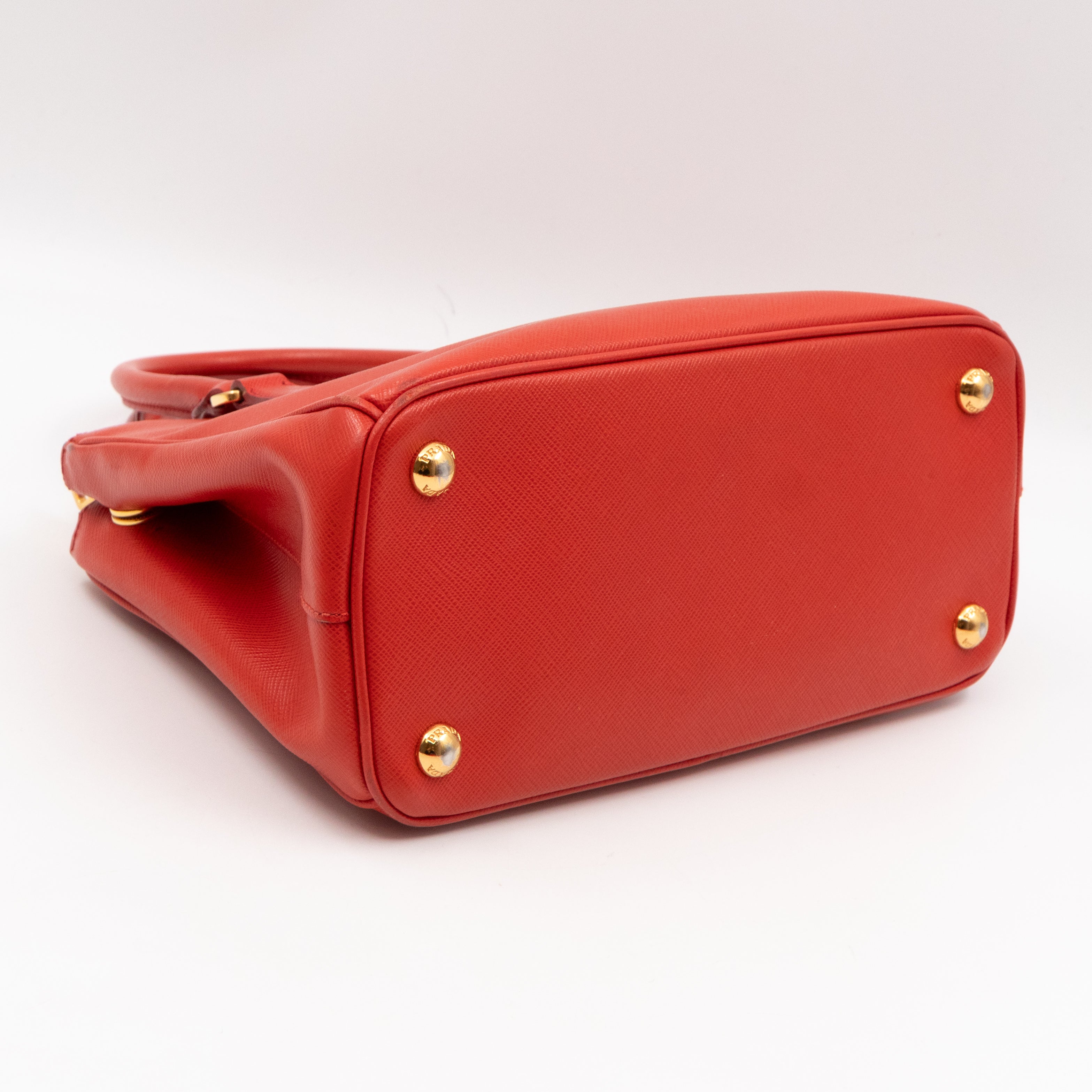 Galleria Small Double Zip Fiery Red Saffiano