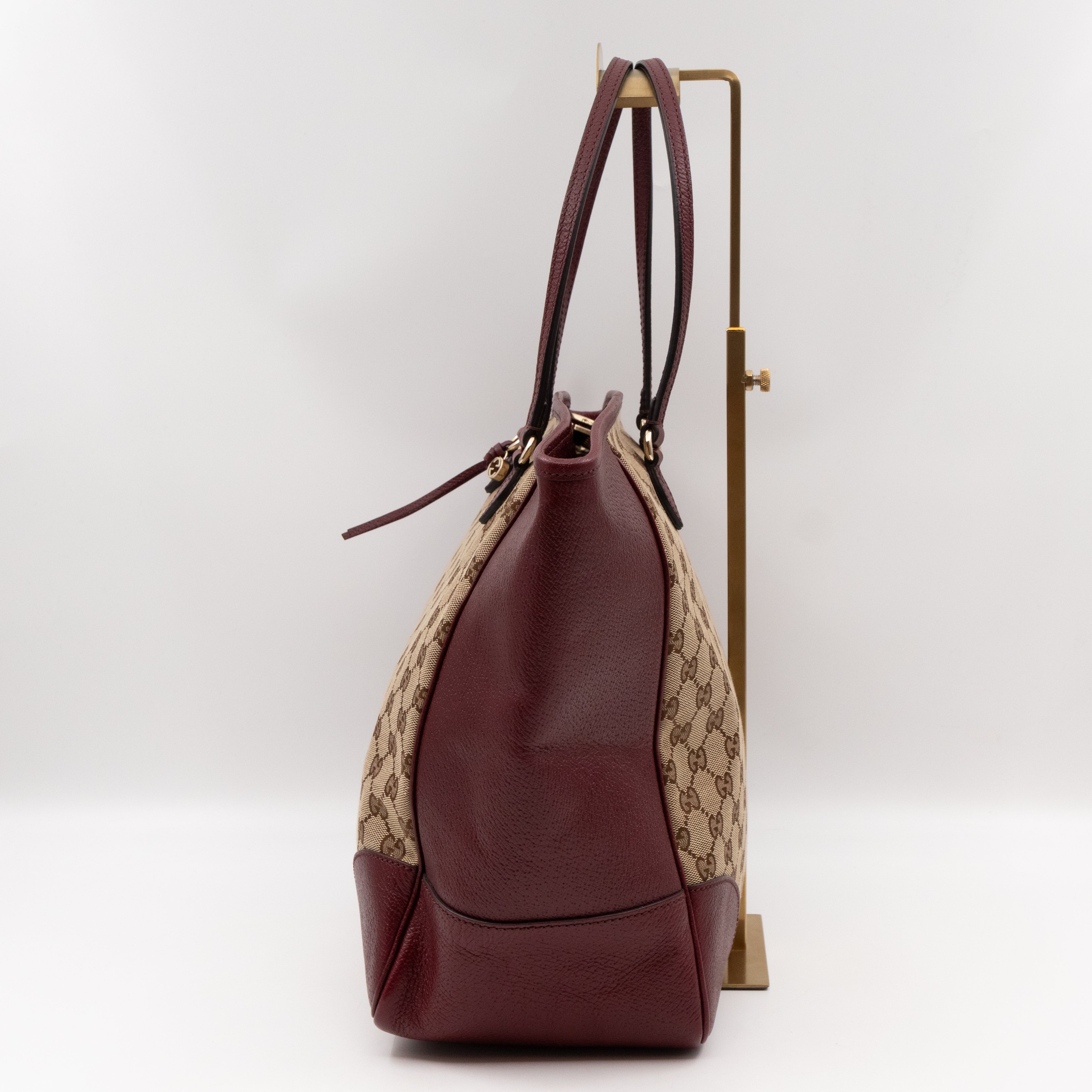 Bree Original Tote Medium GG Canvas Burgundy Leather