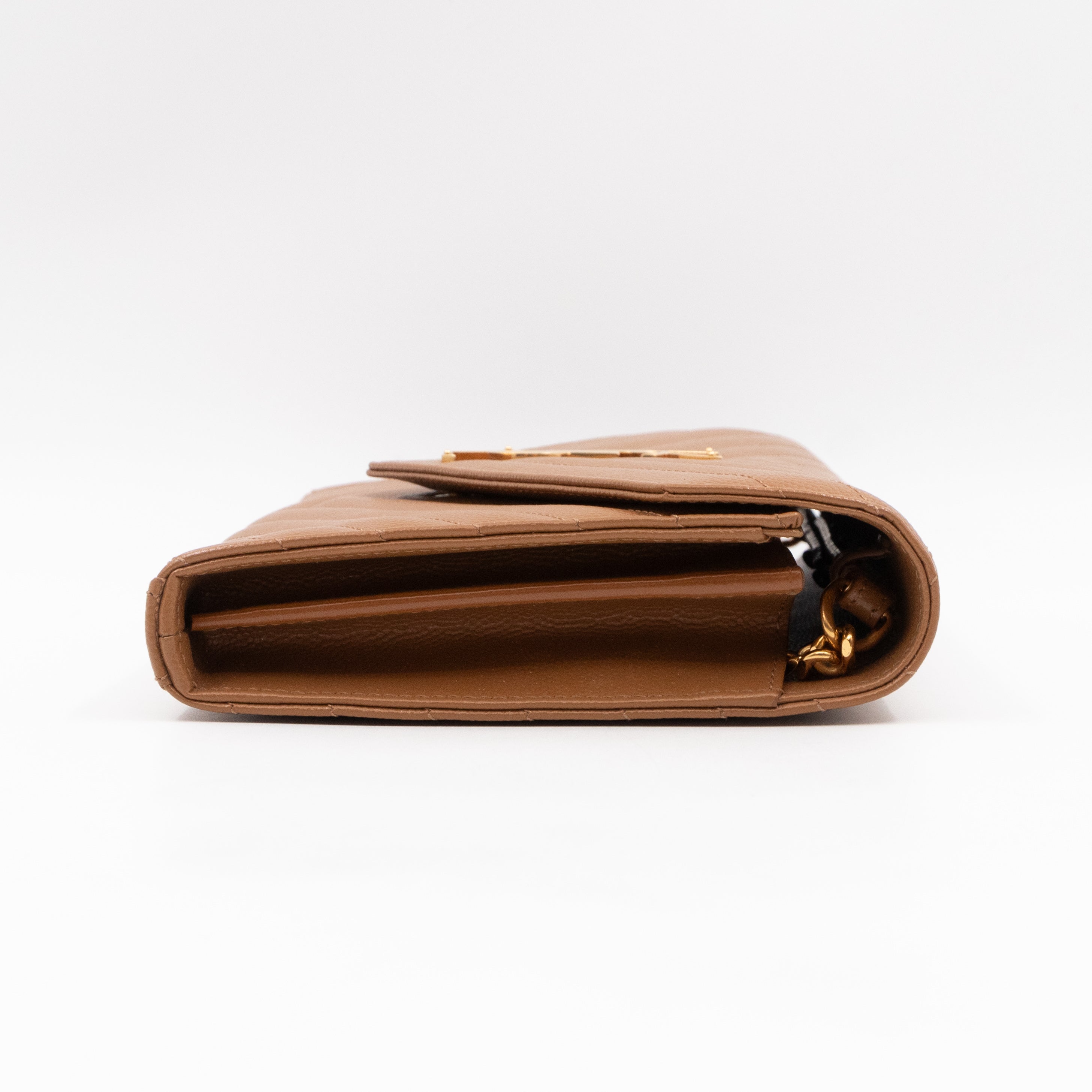 Cassandre Chain Wallet Dark Natural Grained Leather