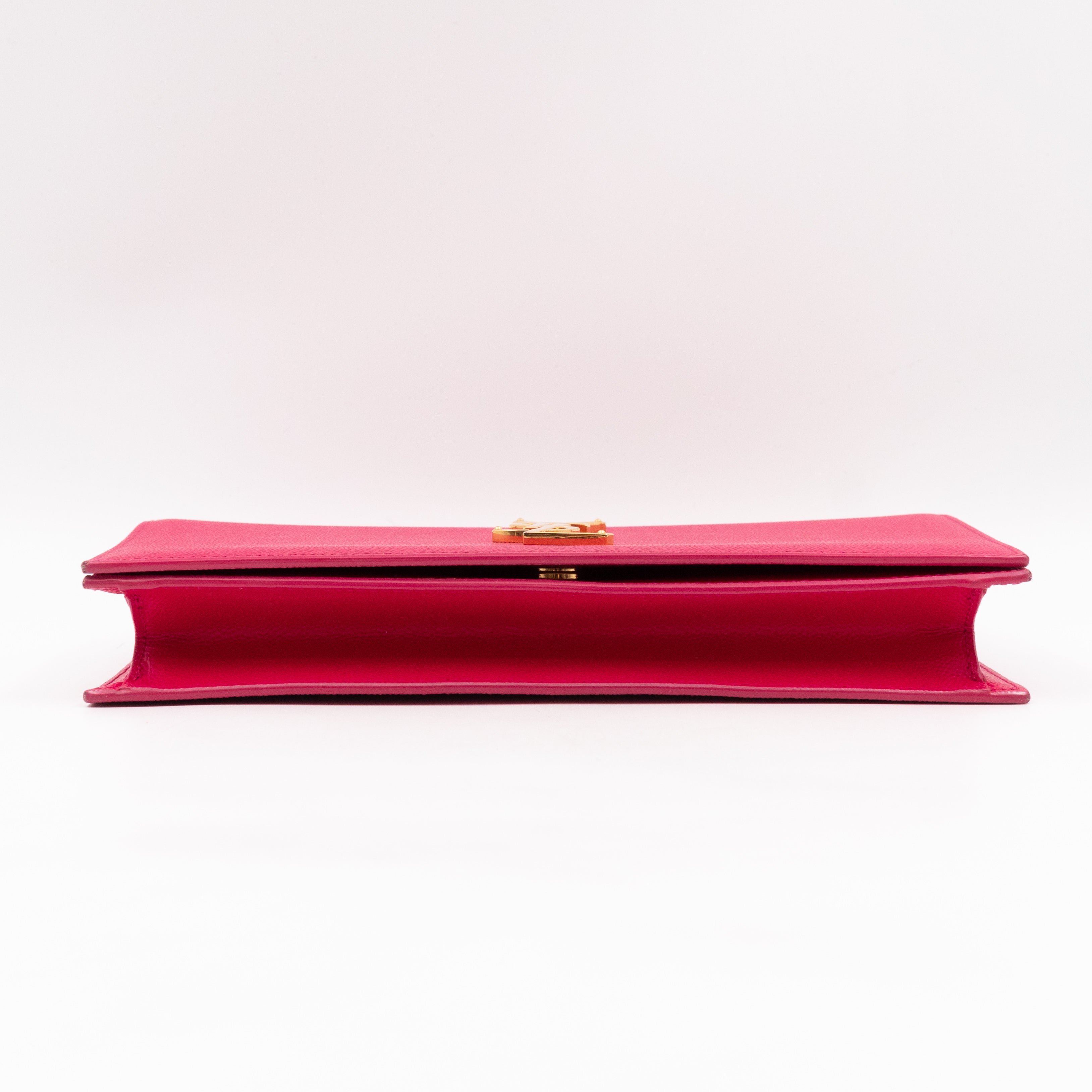 Classic Kate Clutch Pink Grained Leather
