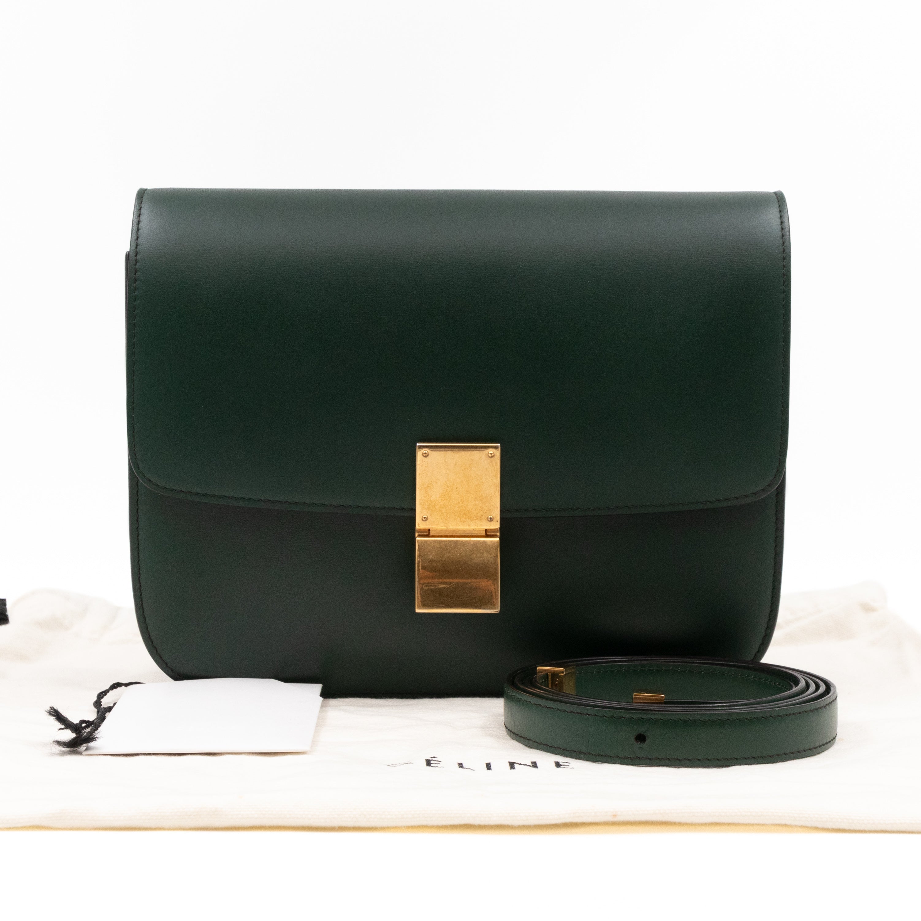 Classic Box Medium Green Leather