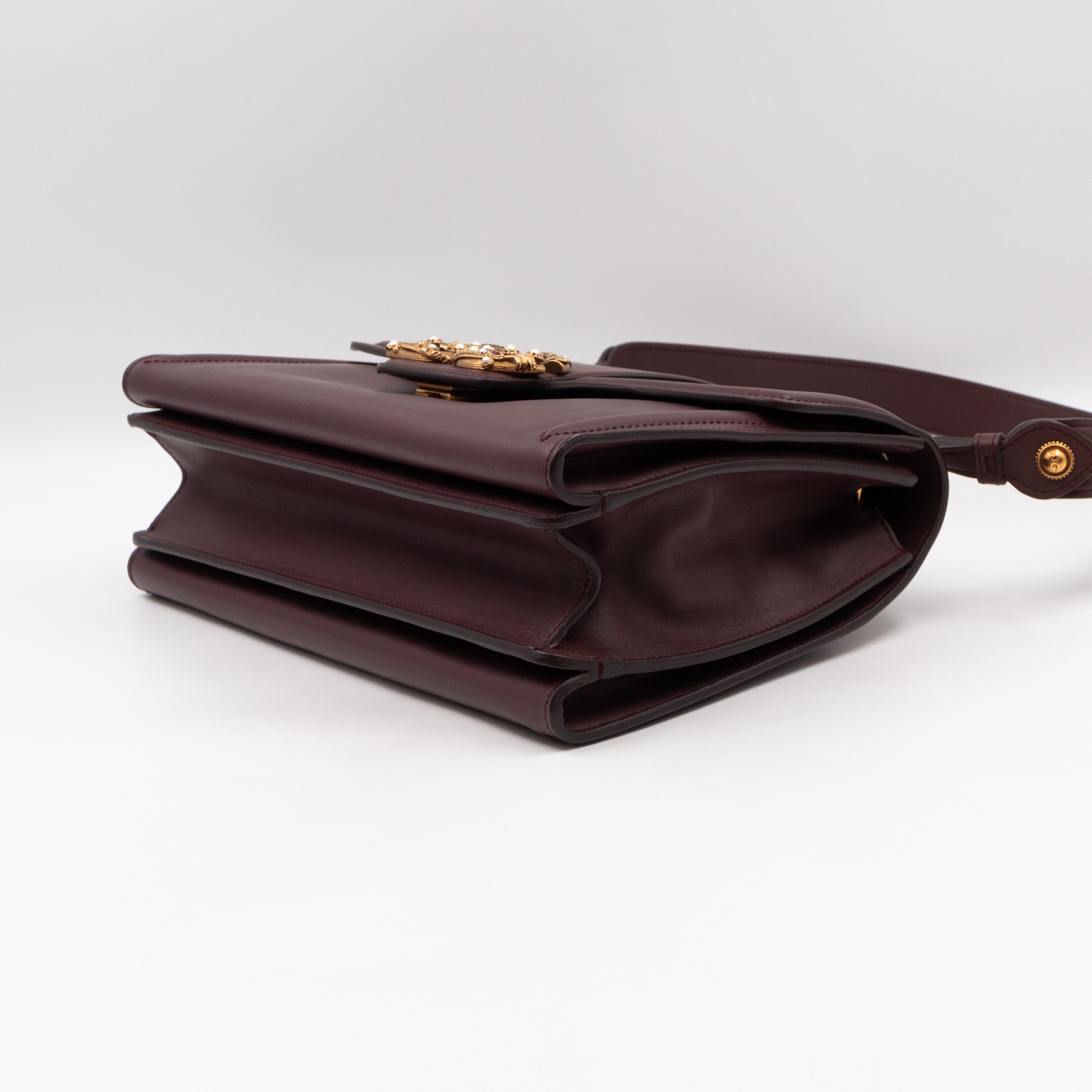 DG Amore Large Bag Burgundy Leather