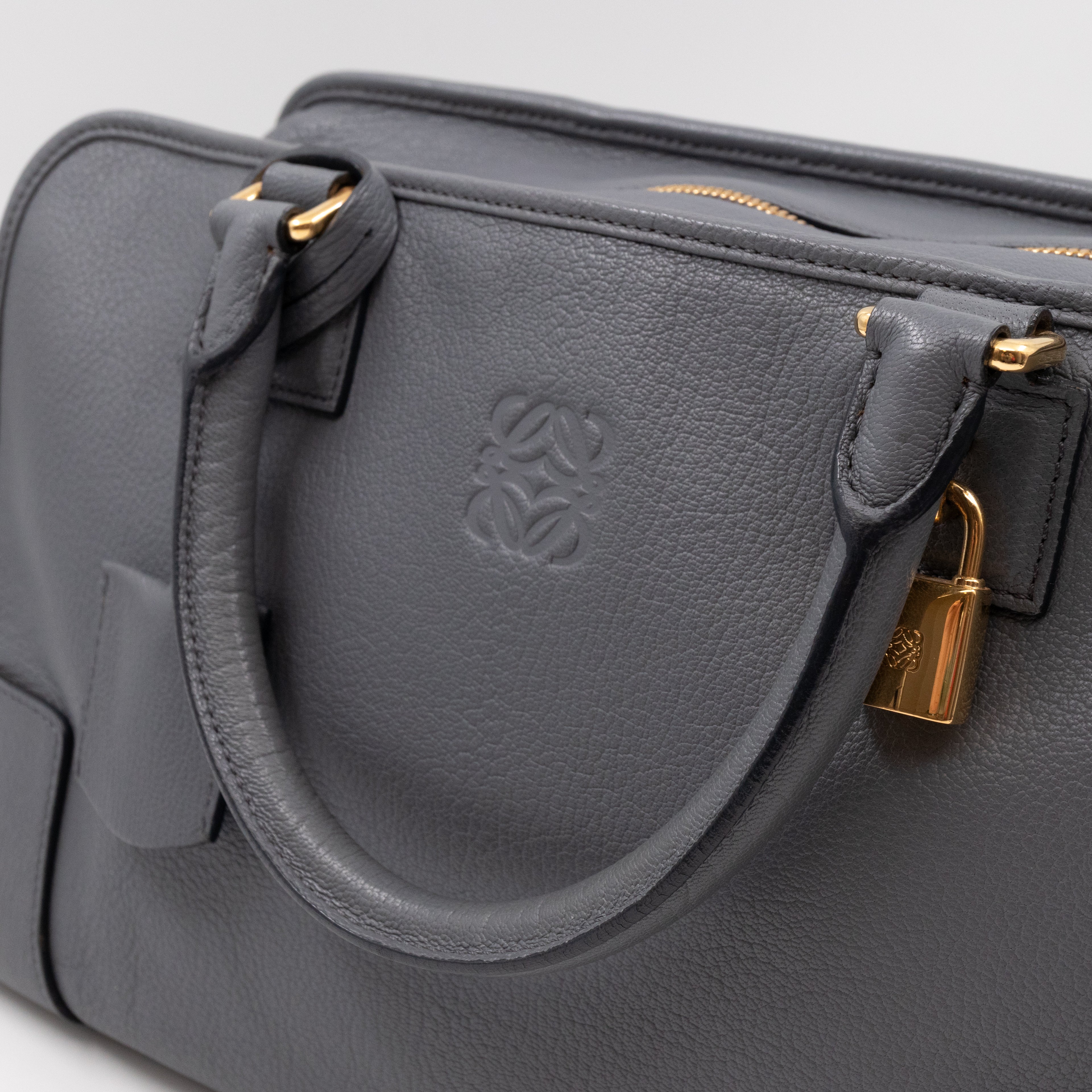 Amazona 36 Handbag Grey Leather