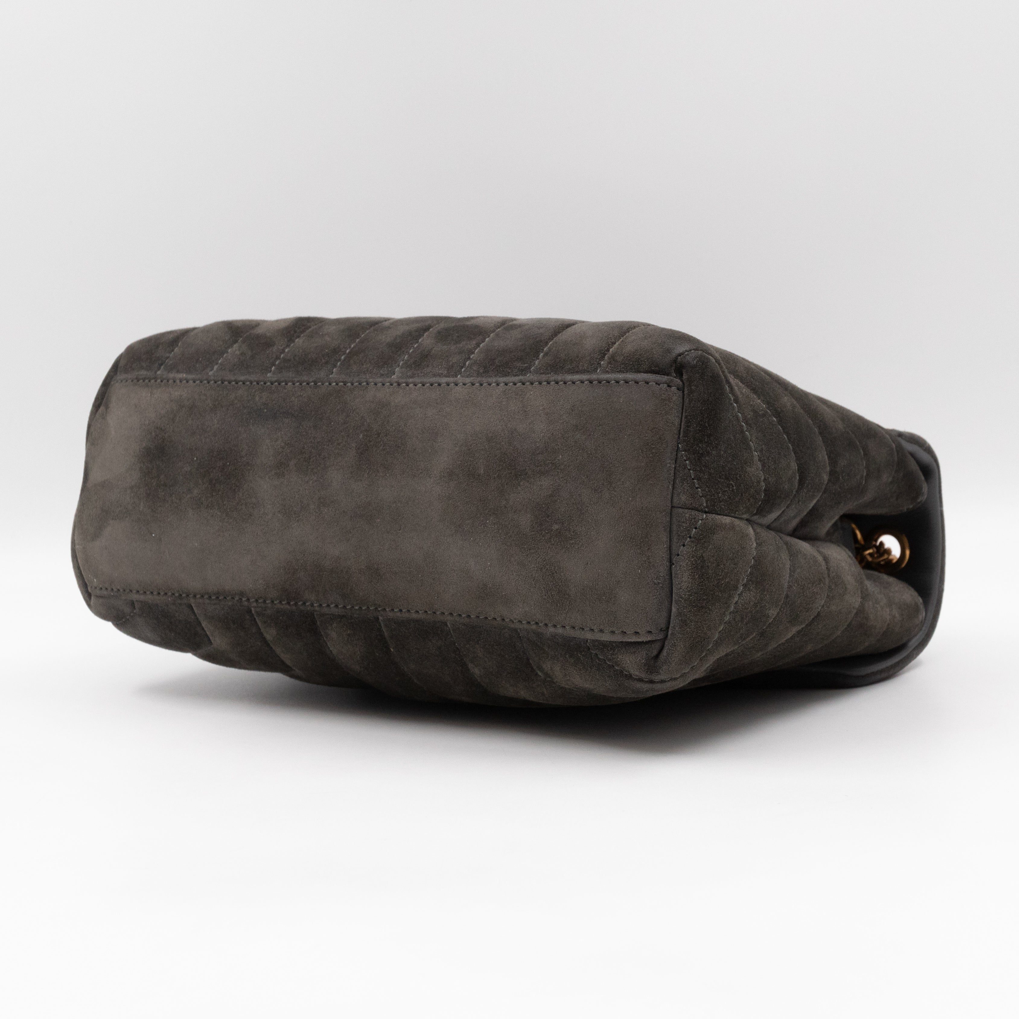 Loulou Small Grey Suede