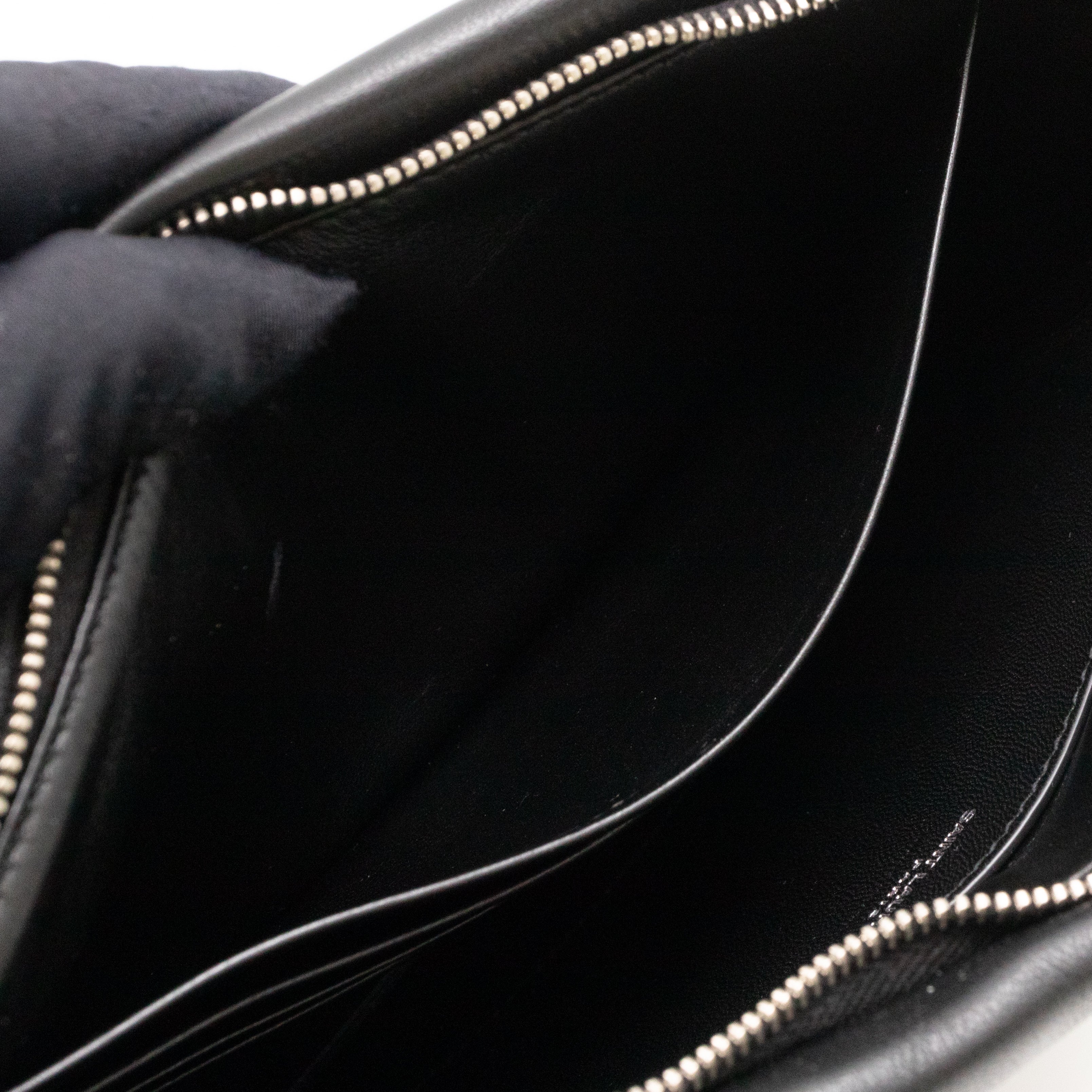 Puffy Pouch Large Black Lambskin