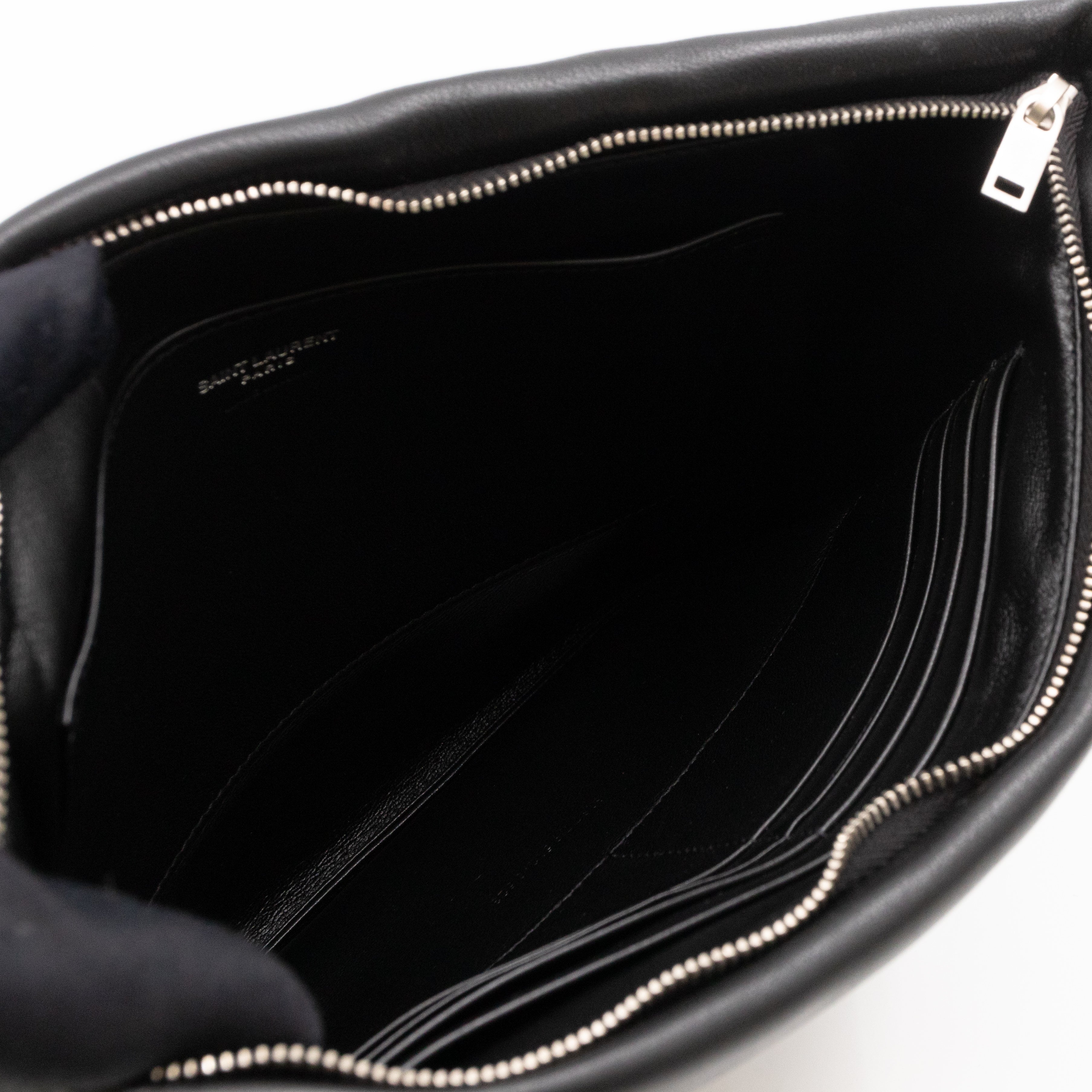 Puffy Pouch Large Black Lambskin