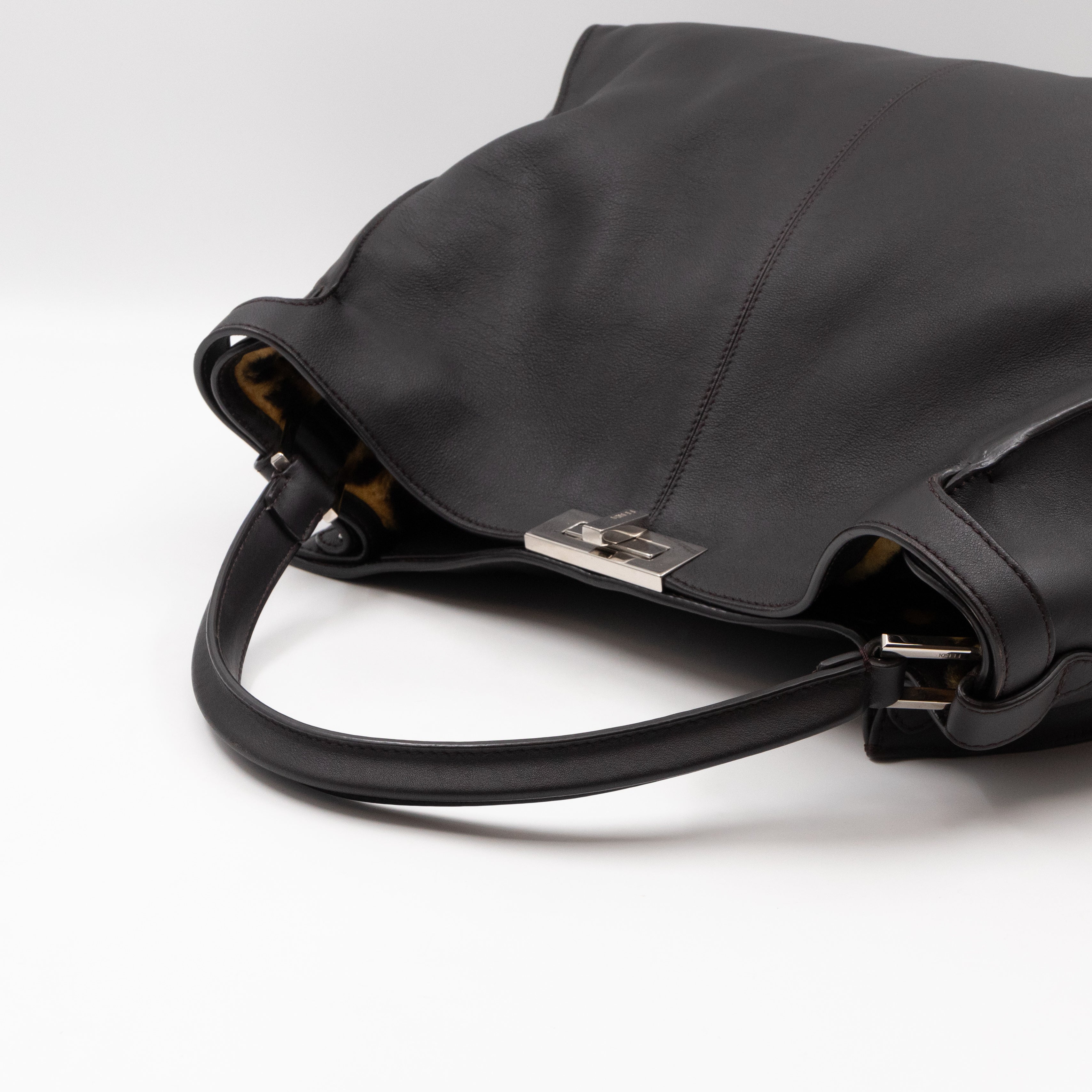 Peekaboo X-lite Large Brown Leather & FF Wool