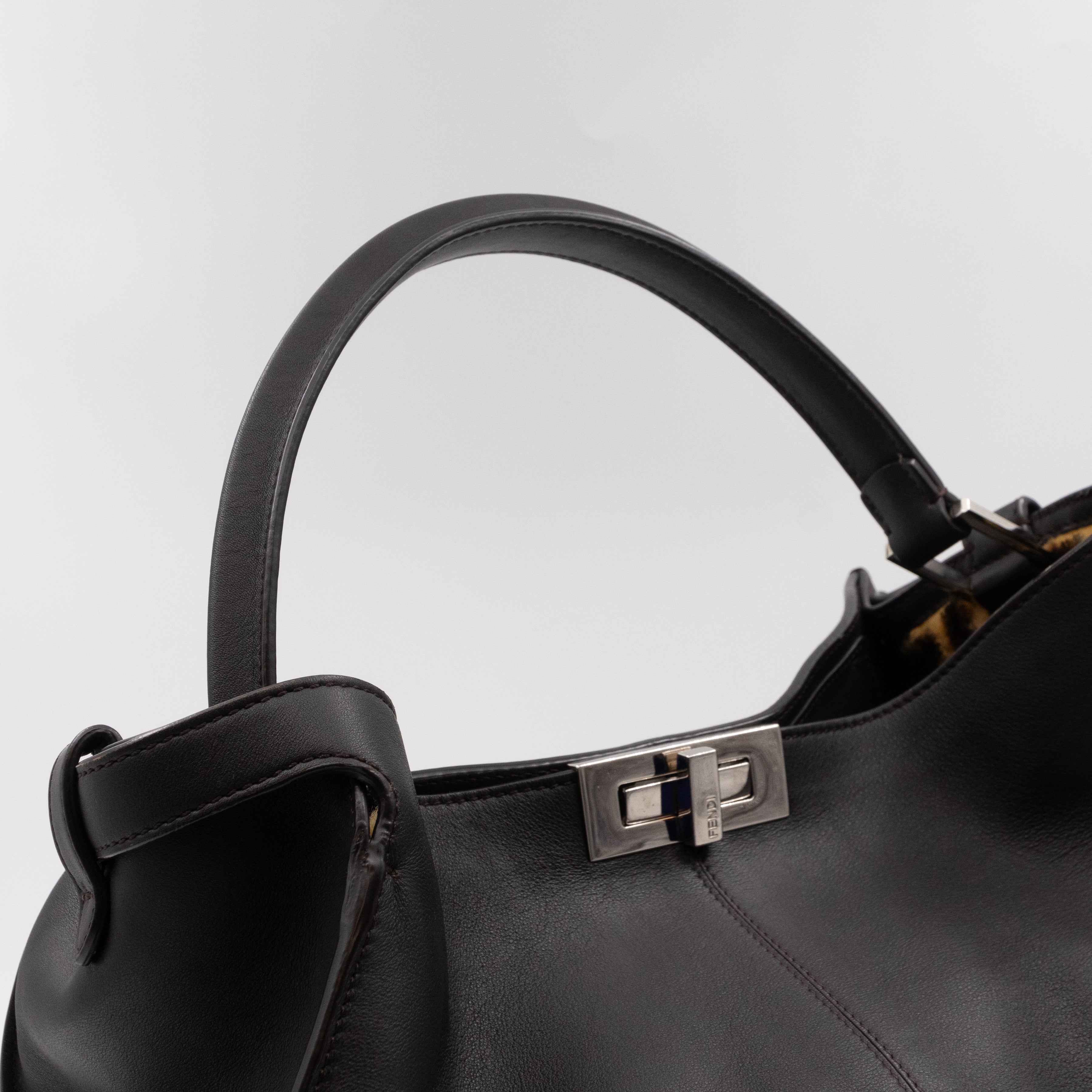 Peekaboo X-lite Large Brown Leather & FF Wool