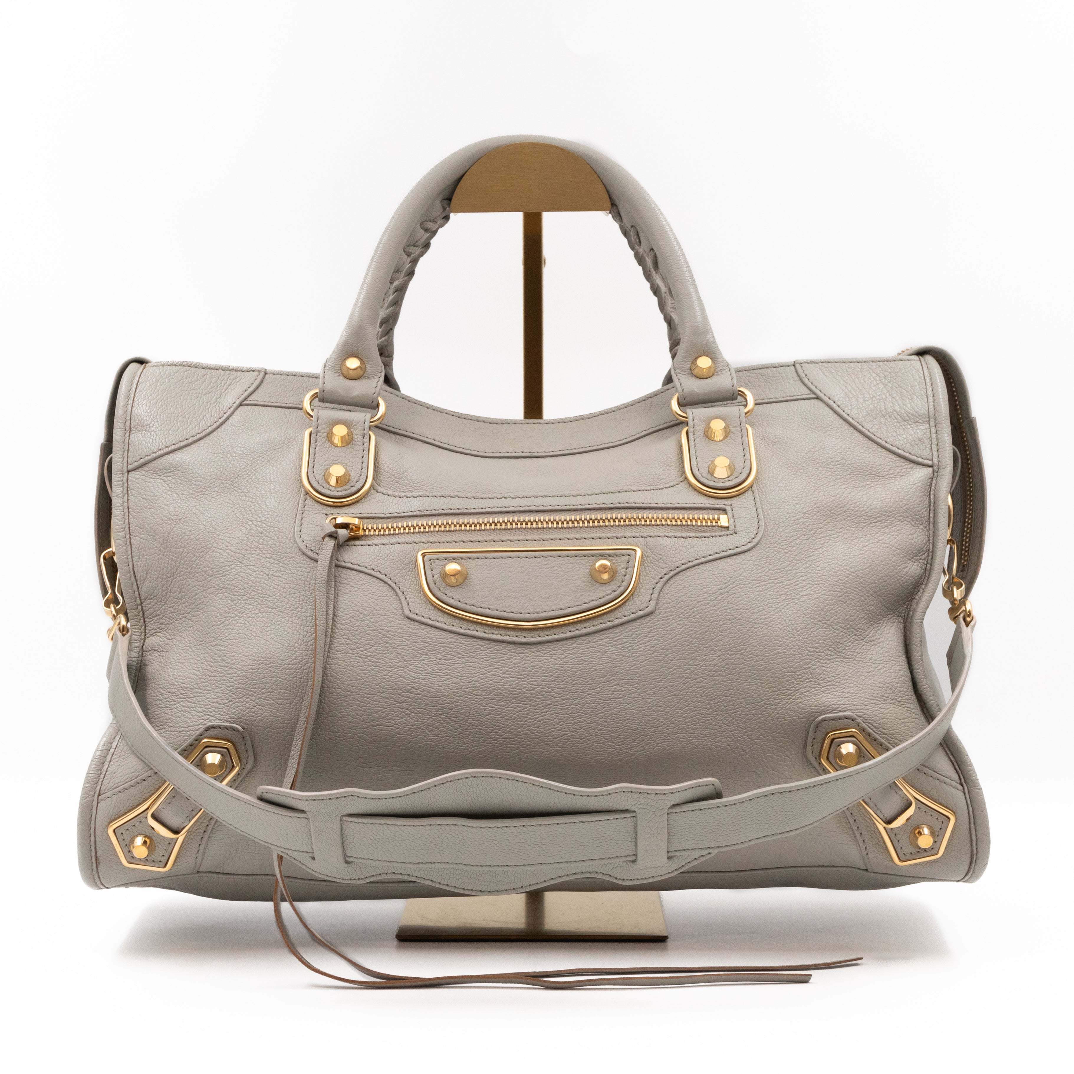 Classic City Metallic Edge Grey Leather