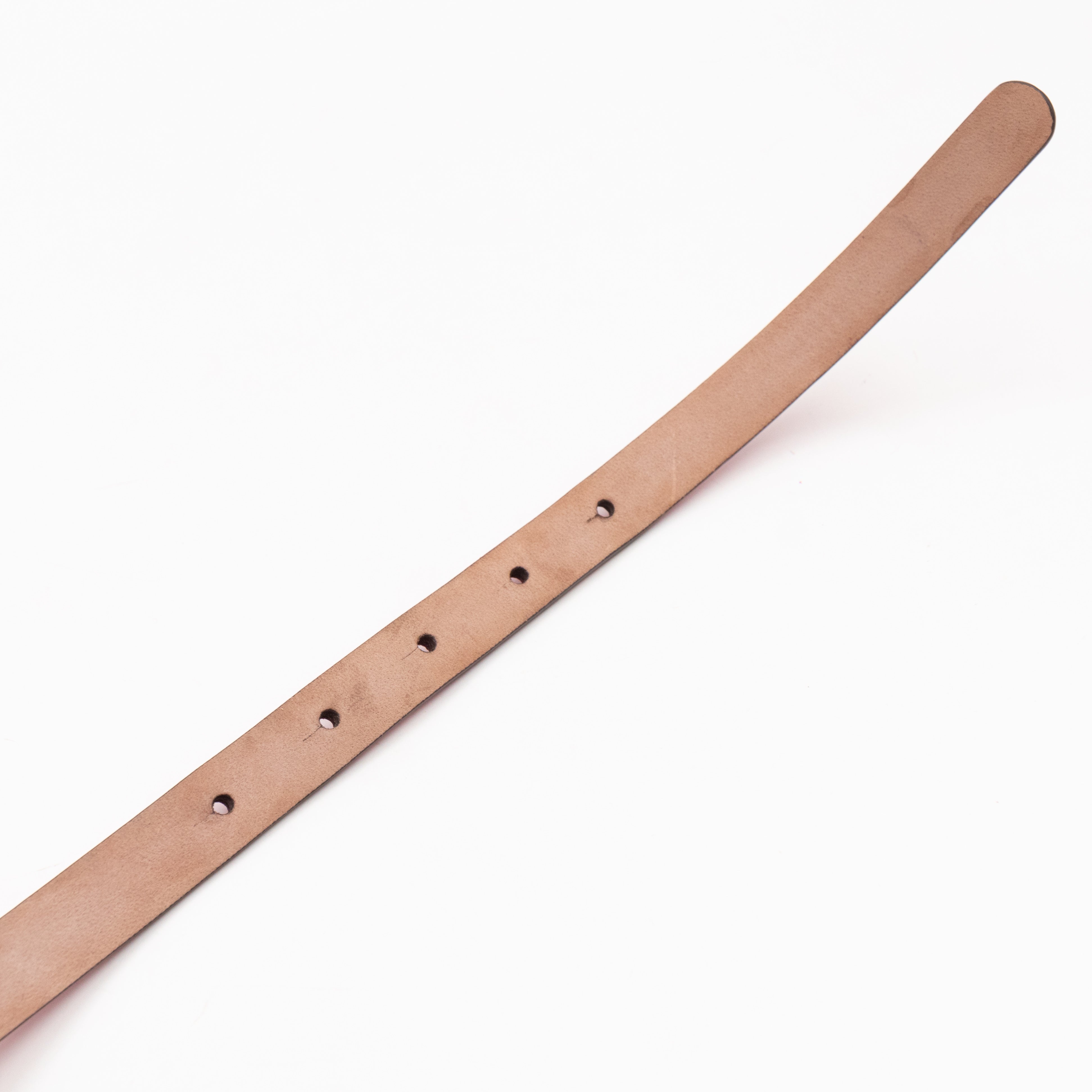 Horsebit Buckle Skinny Belt Rosy Pink Leather 85 cm