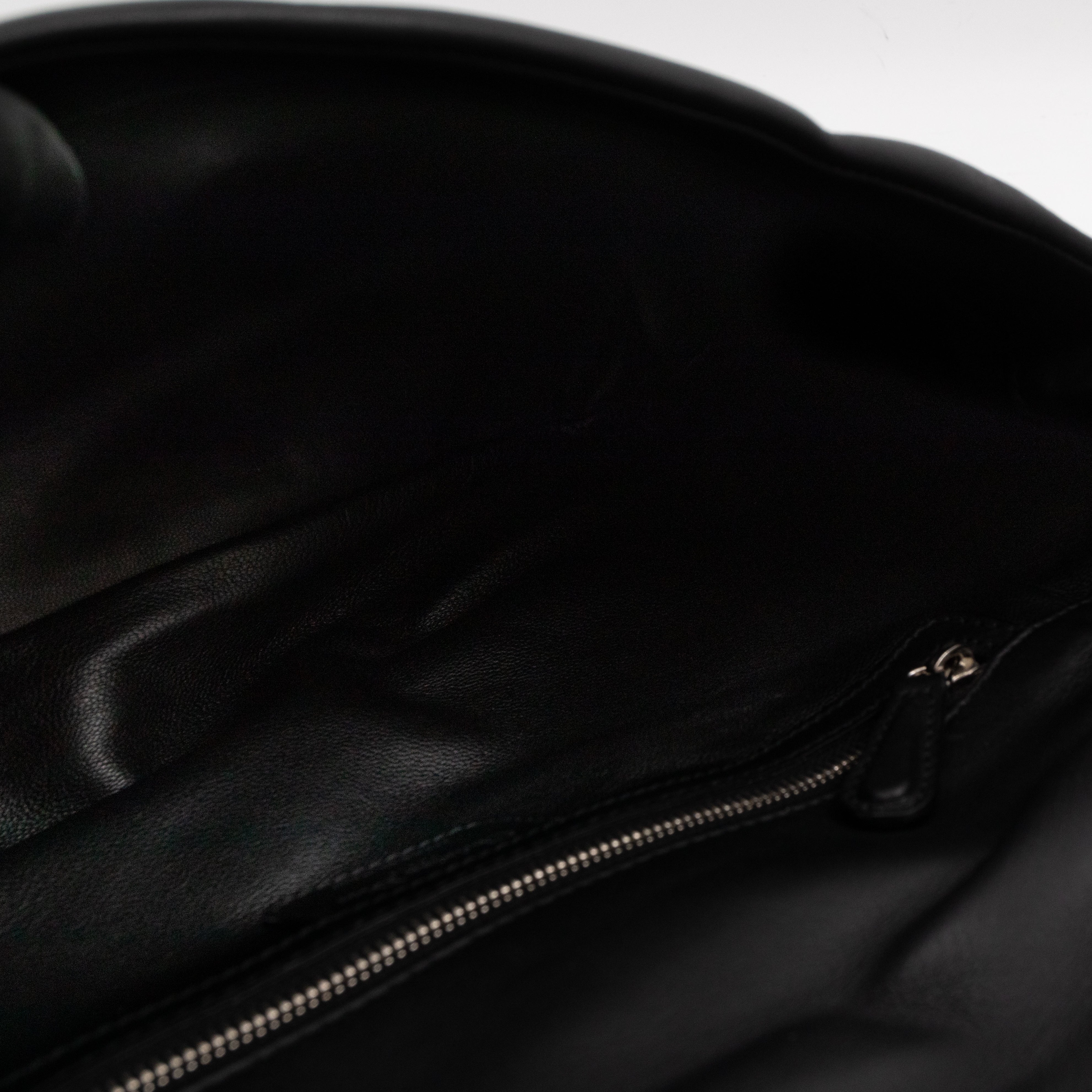 Demi Lune Small Flap Bag Black Leather