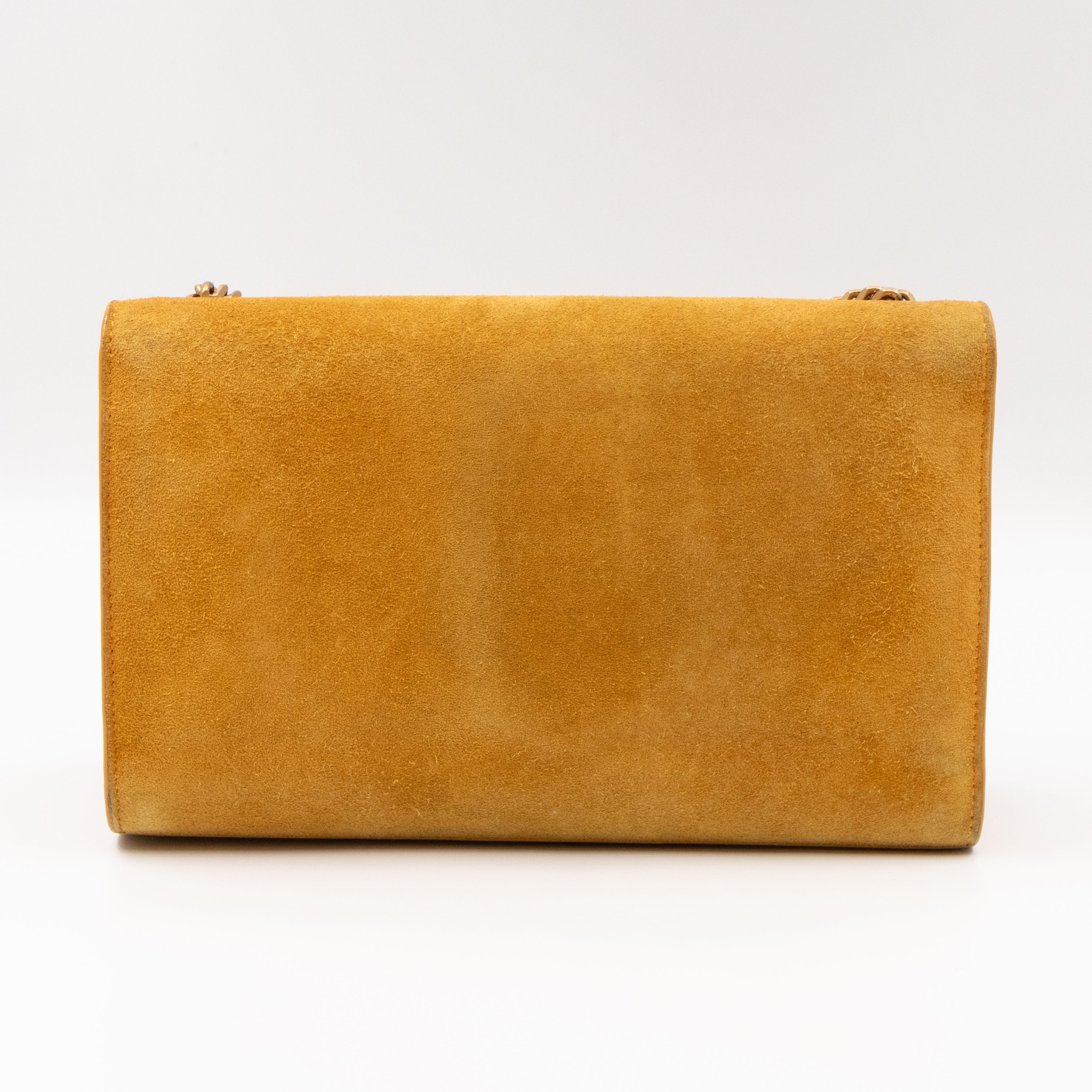Kate Tassel Medium Yellow Suede Leather Gold