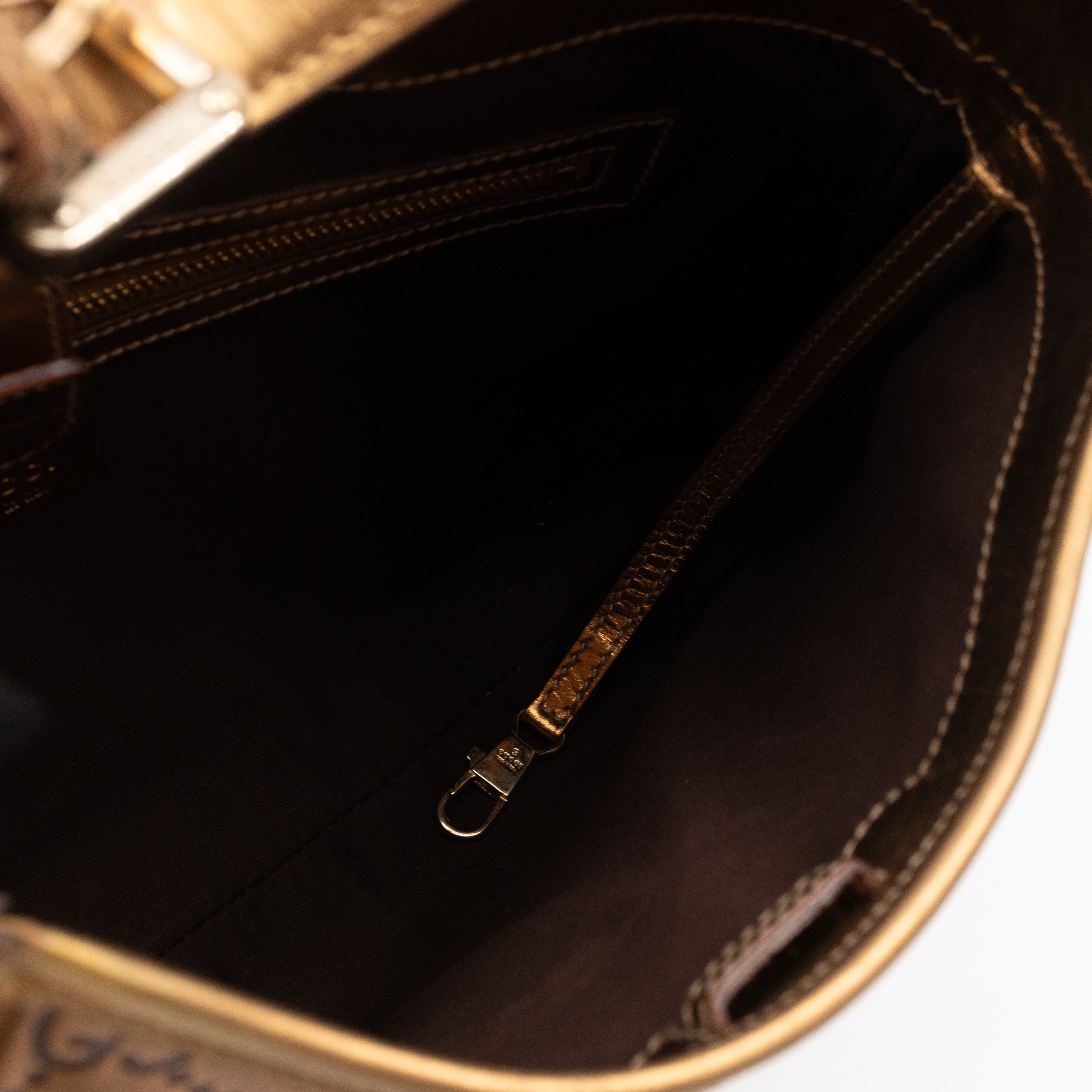 Jackie Small Hobo Bag Metallic Bronze Leather