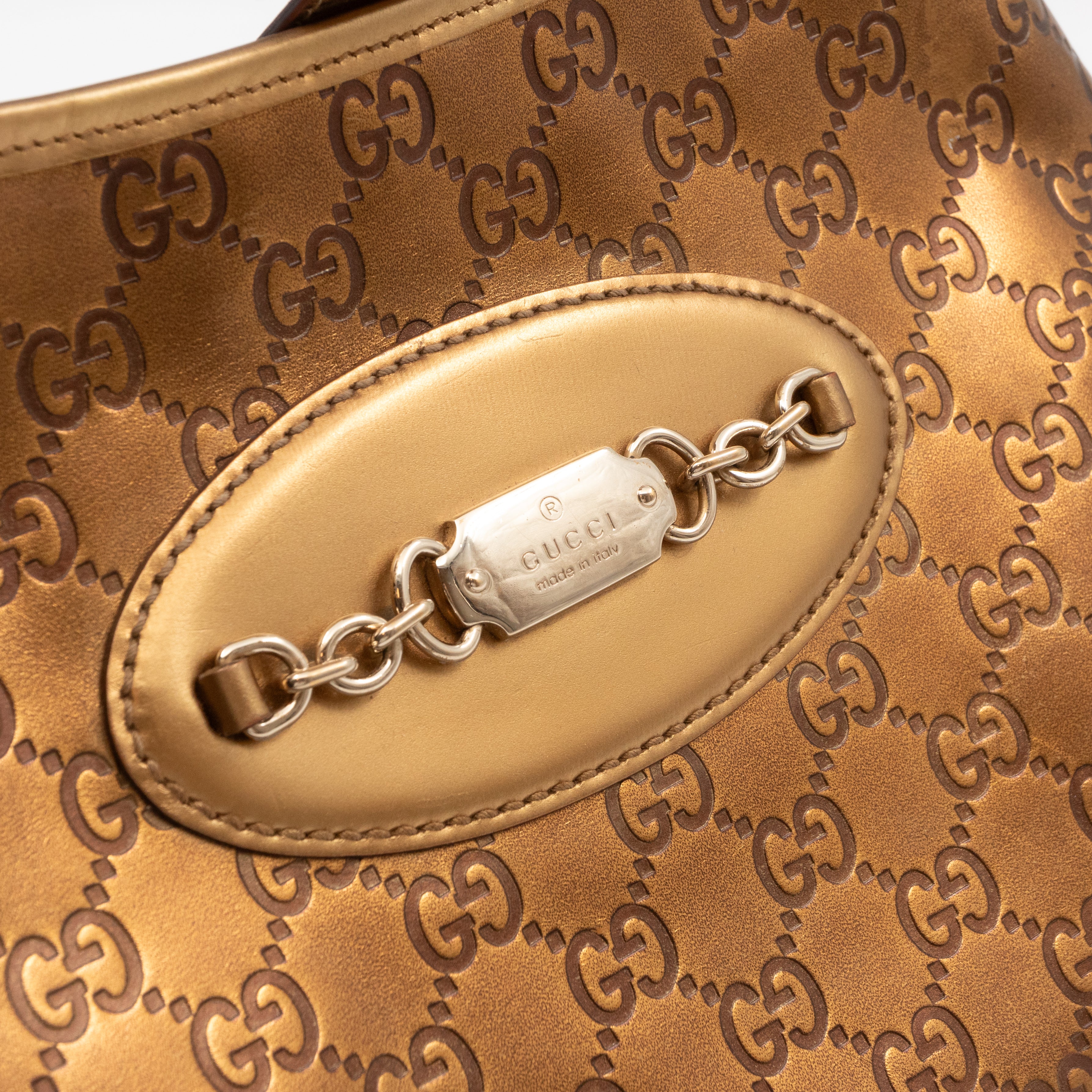 Jackie Small Hobo Bag Metallic Bronze Leather