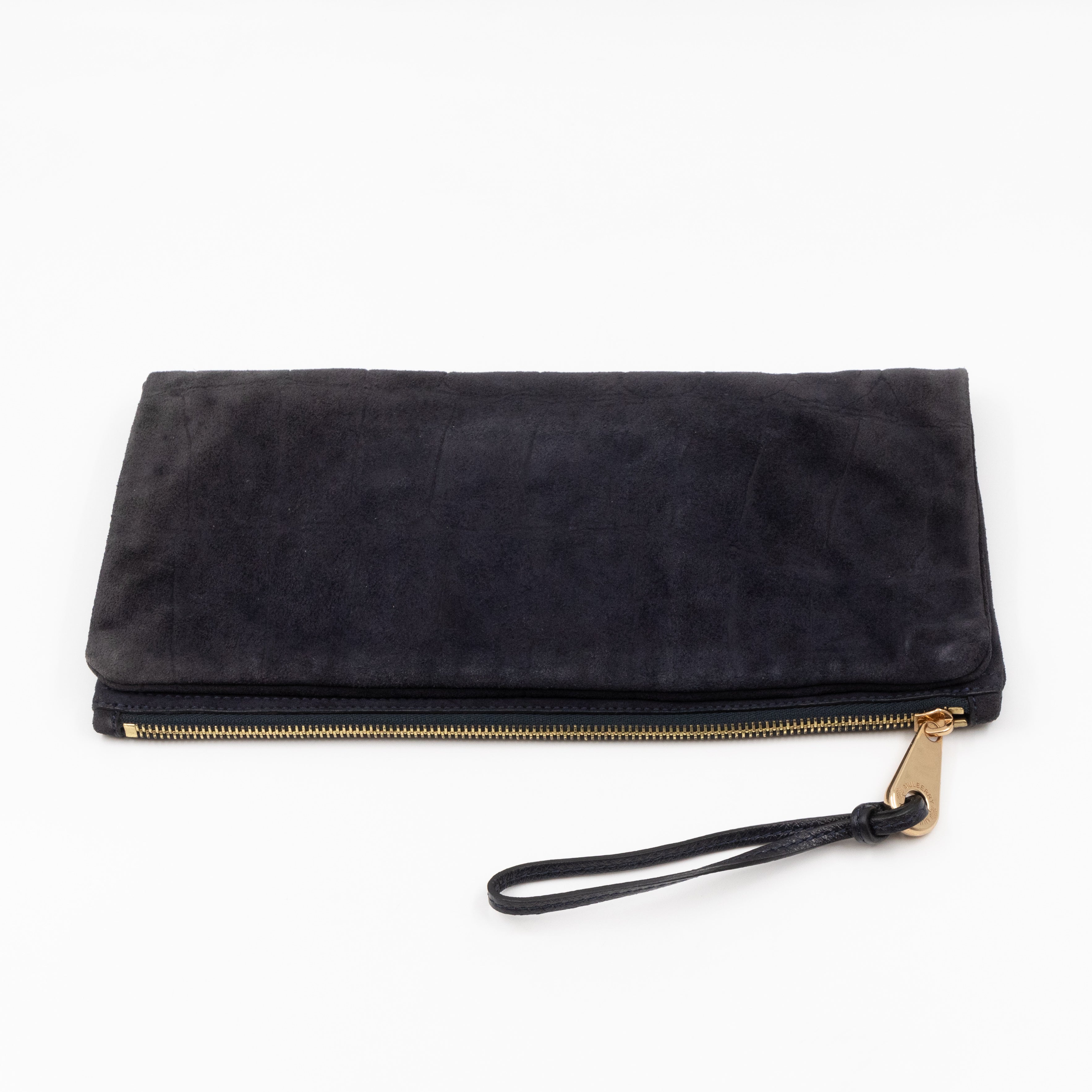 Daria Clutch Black Croc Embossed Suede