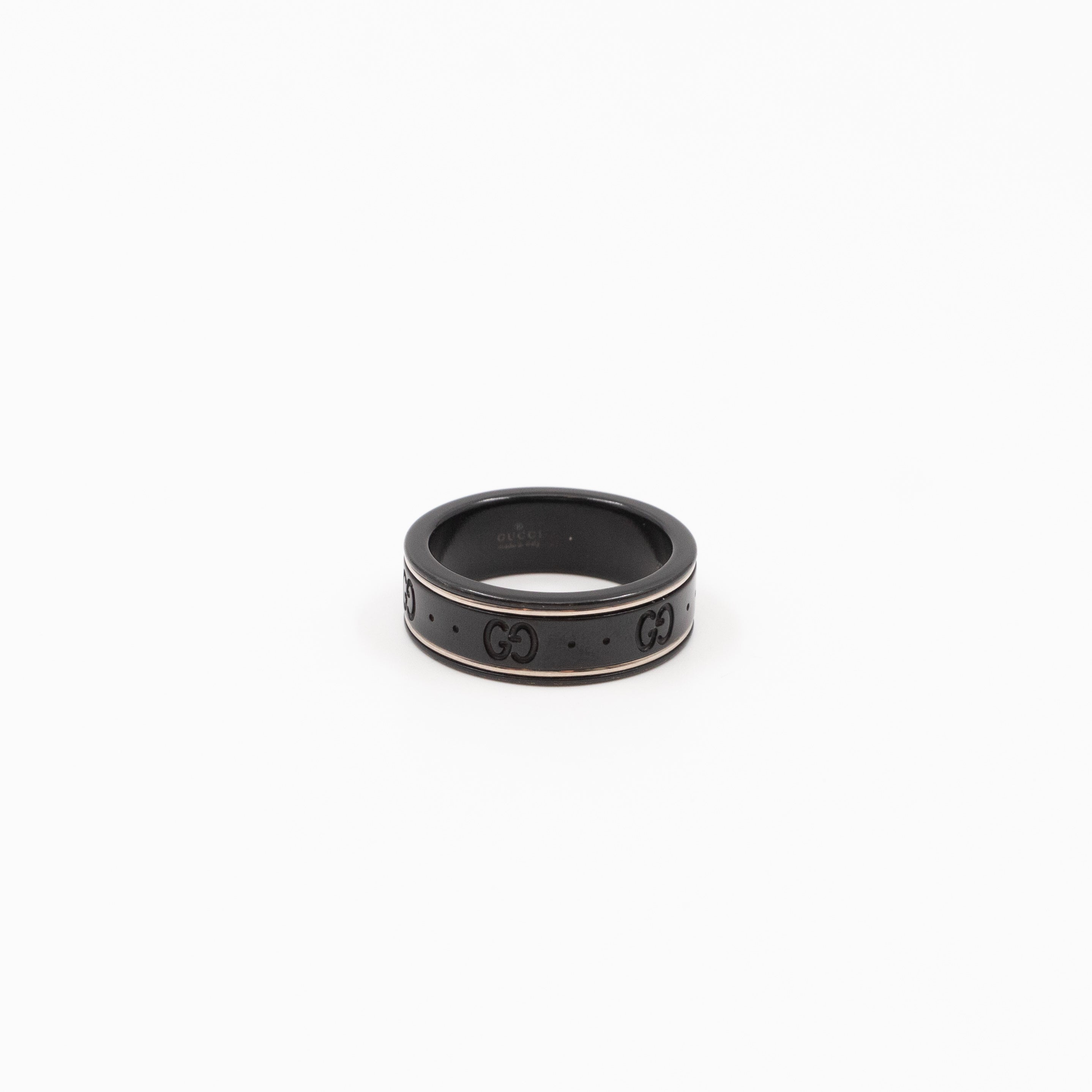 Icon Thin Band White Gold Black