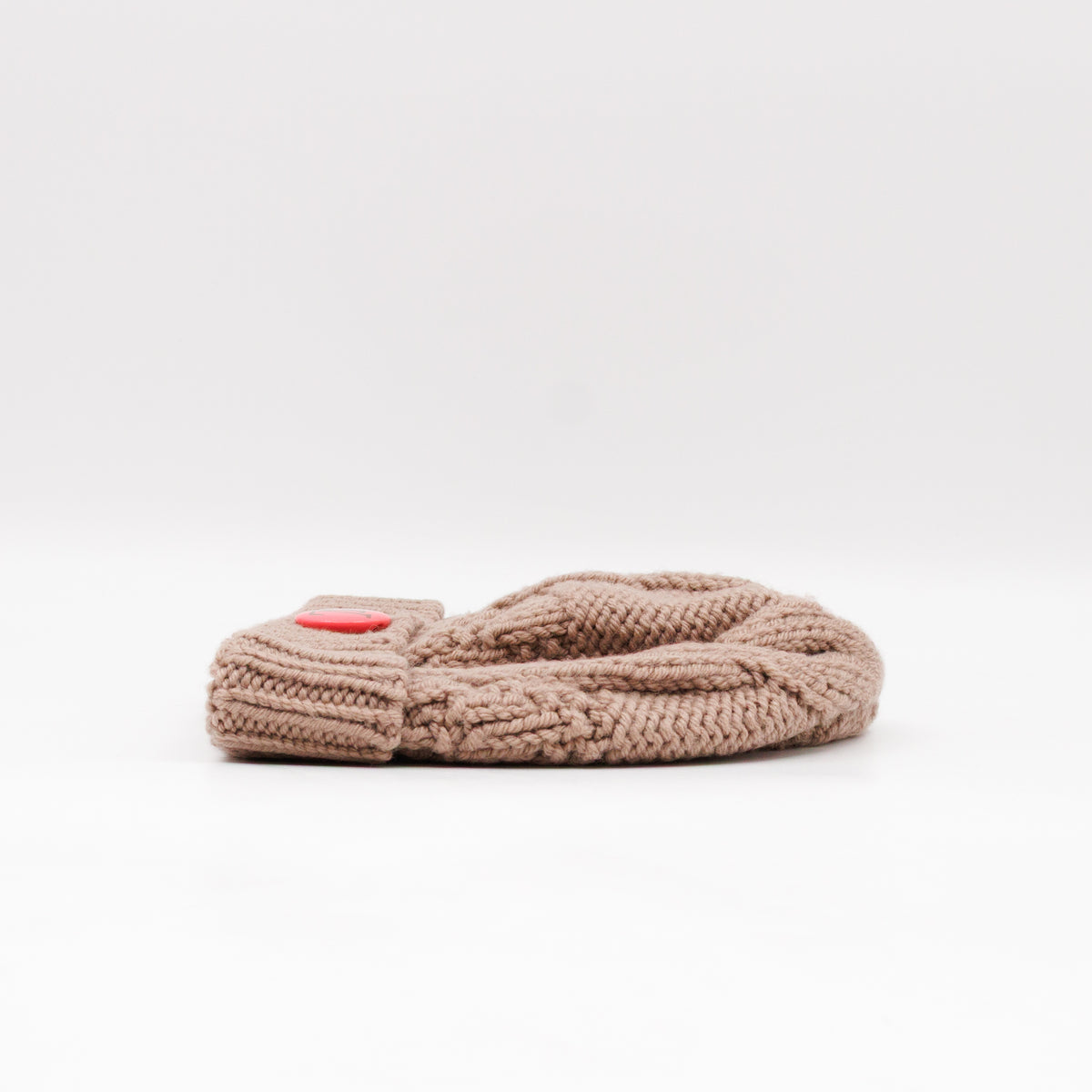 Button Beanie Beige Pink