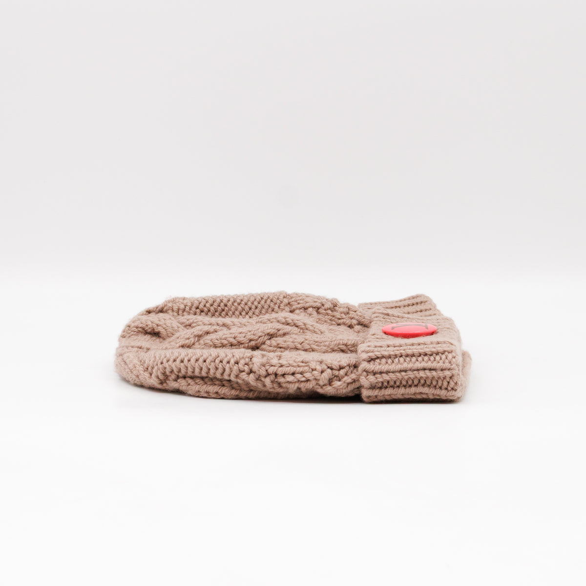 Button Beanie Beige Pink