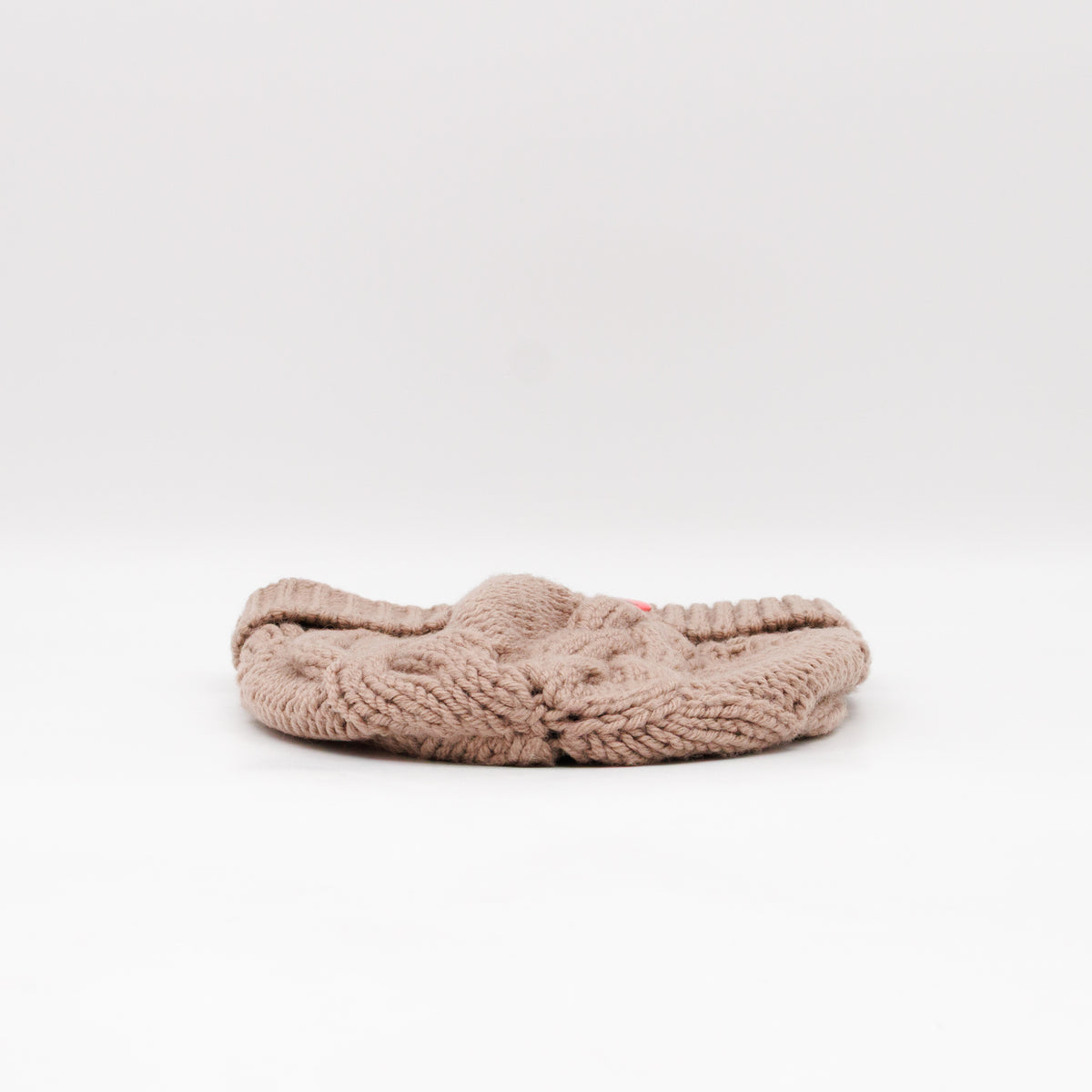 Button Beanie Beige Pink