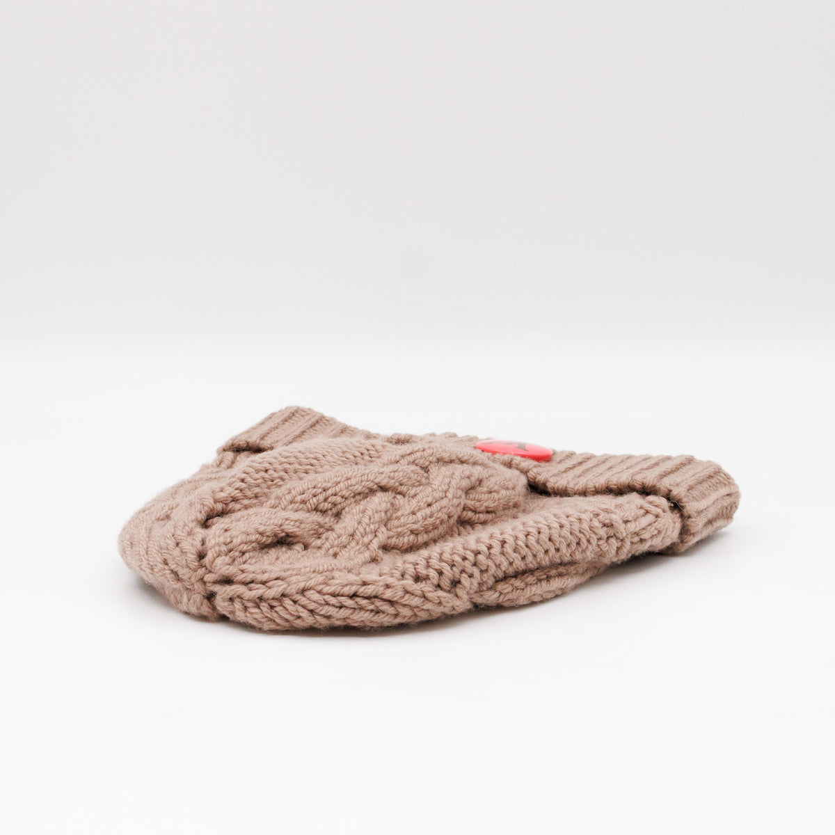 Button Beanie Beige Pink