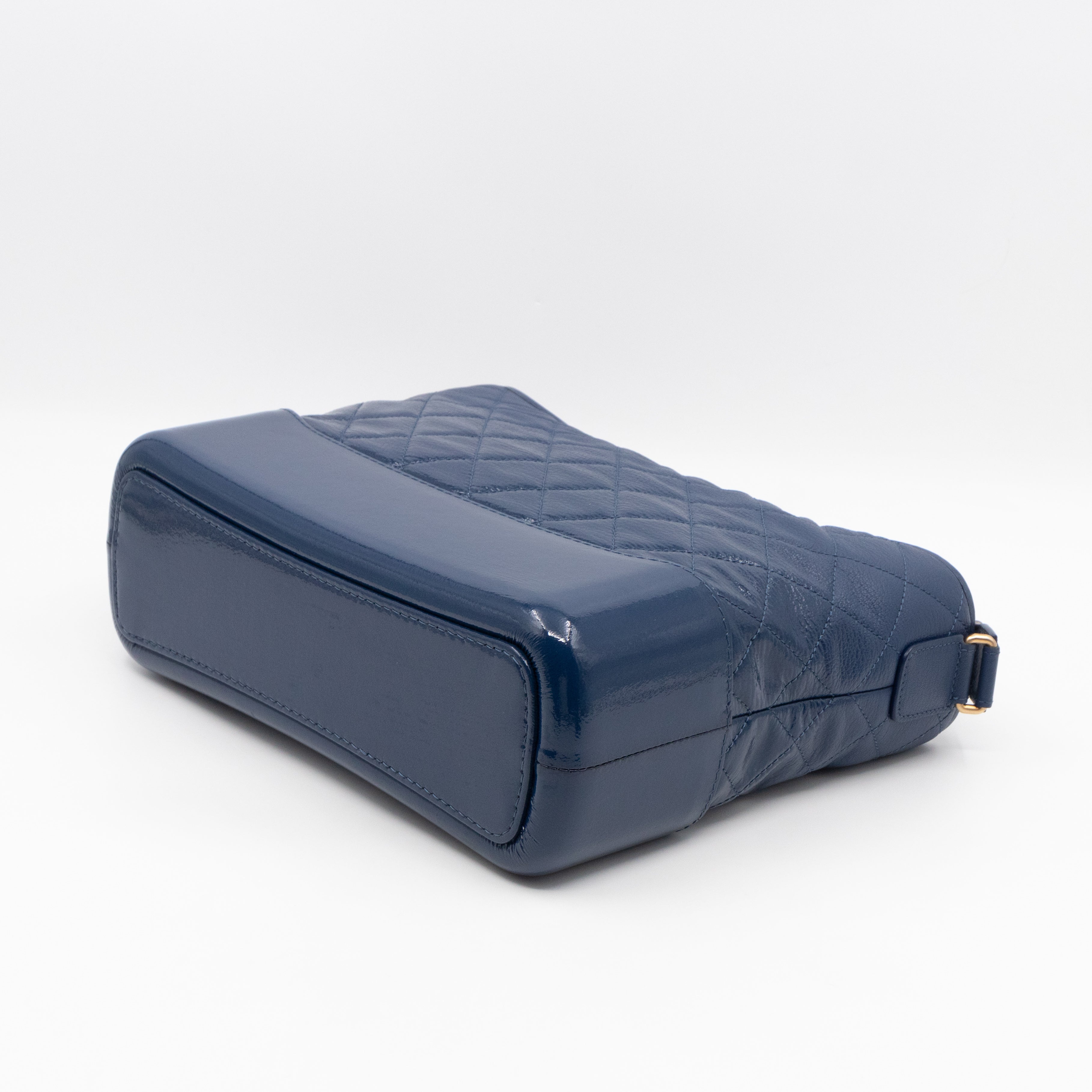 Gabrielle Hobo Large Dark Blue Goatskin Leather