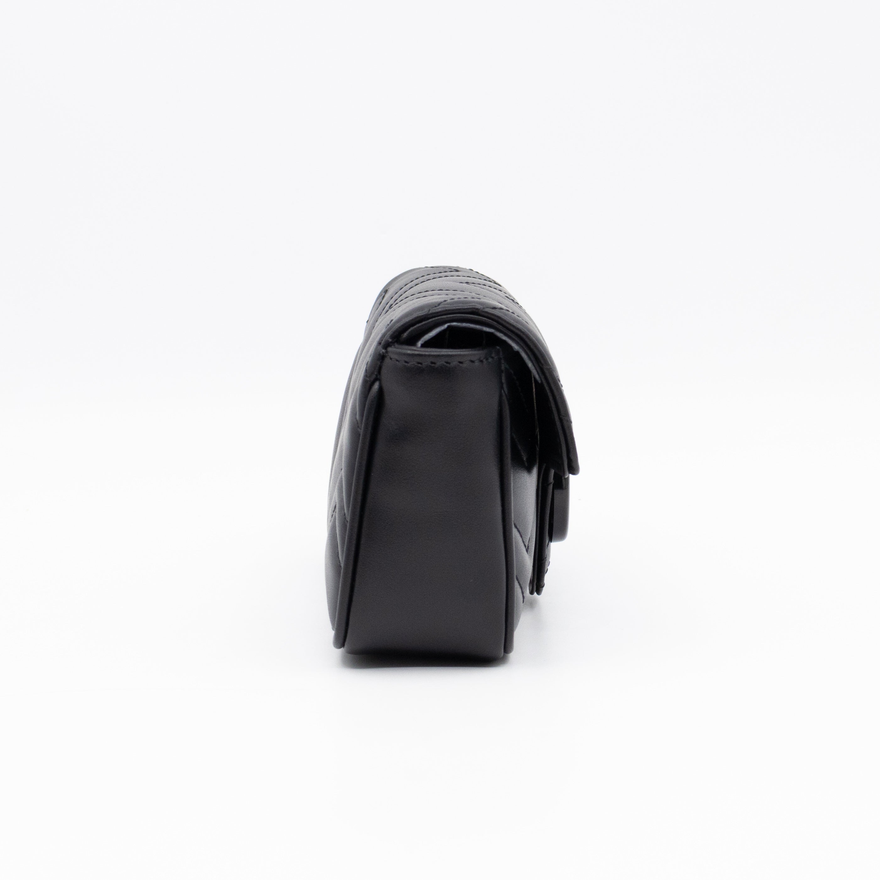 GG Marmont Chain Belt Bag Black Leather