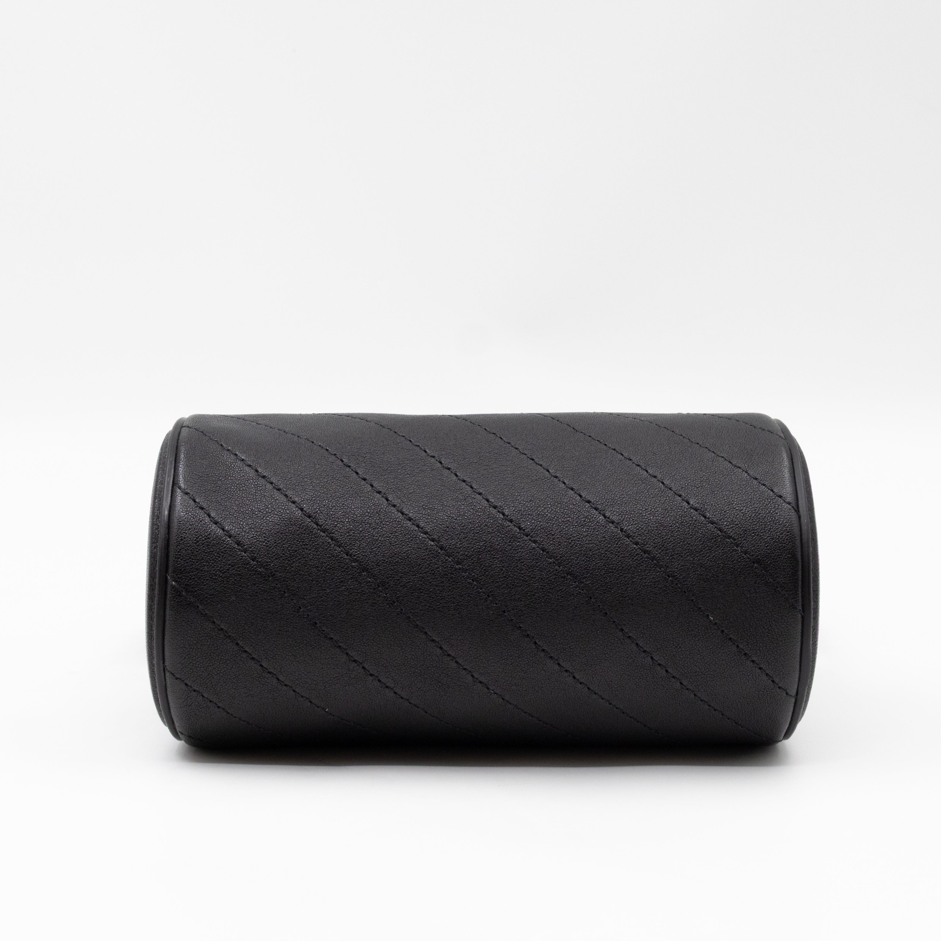 Mini Blondie Shoulder Bag Black Diagonal Quilted Leather