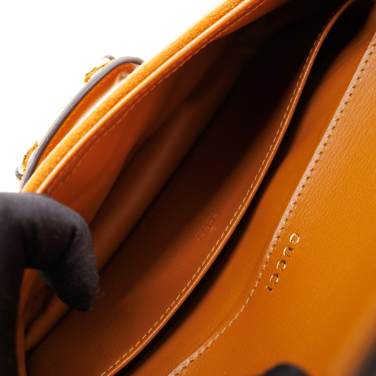 Horsebit 1955 Mini Shoulder Bag Camel Suede Leather Shearling