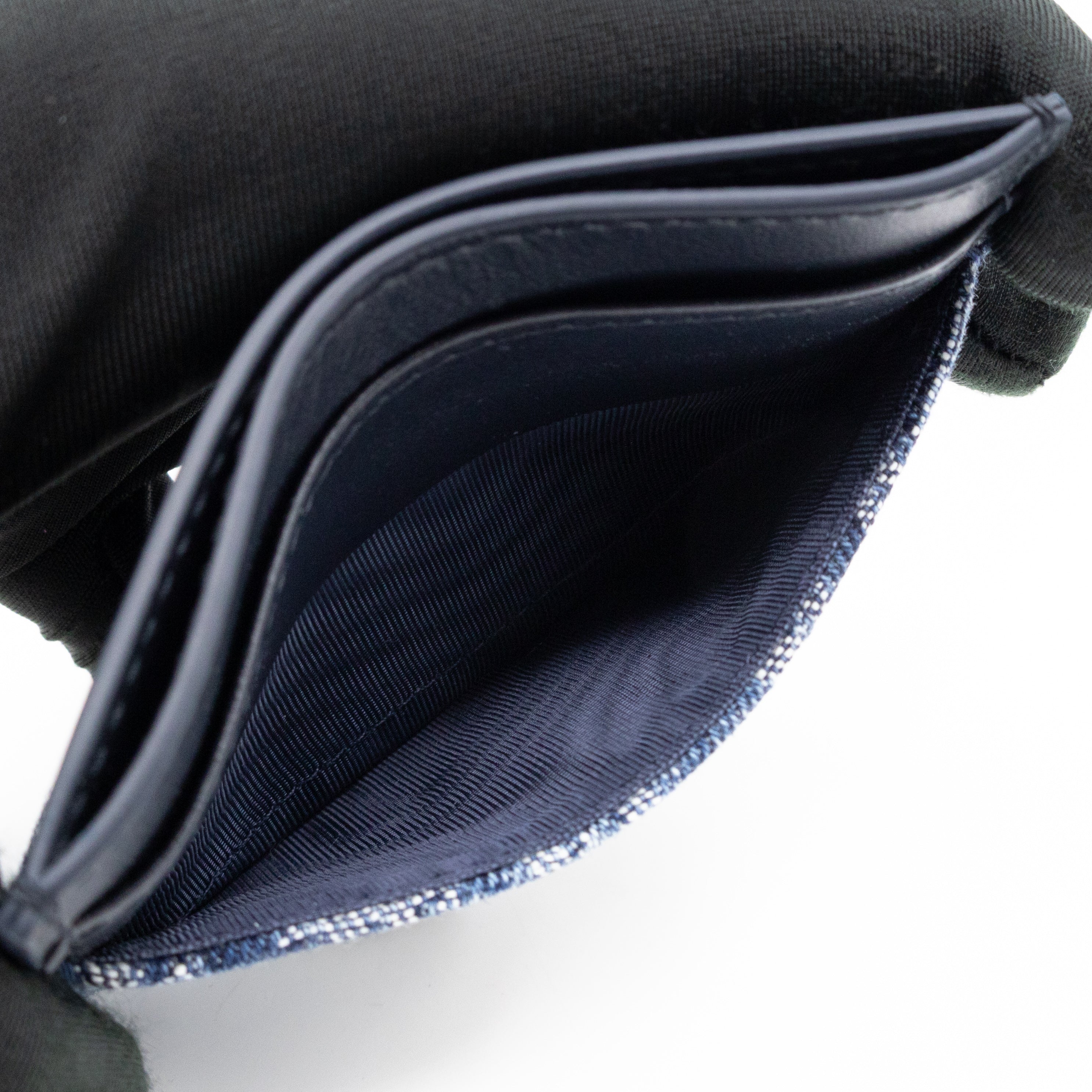 30 Montaigne Freesia Card Holder Blue Denim Dior Oblique Jacquard