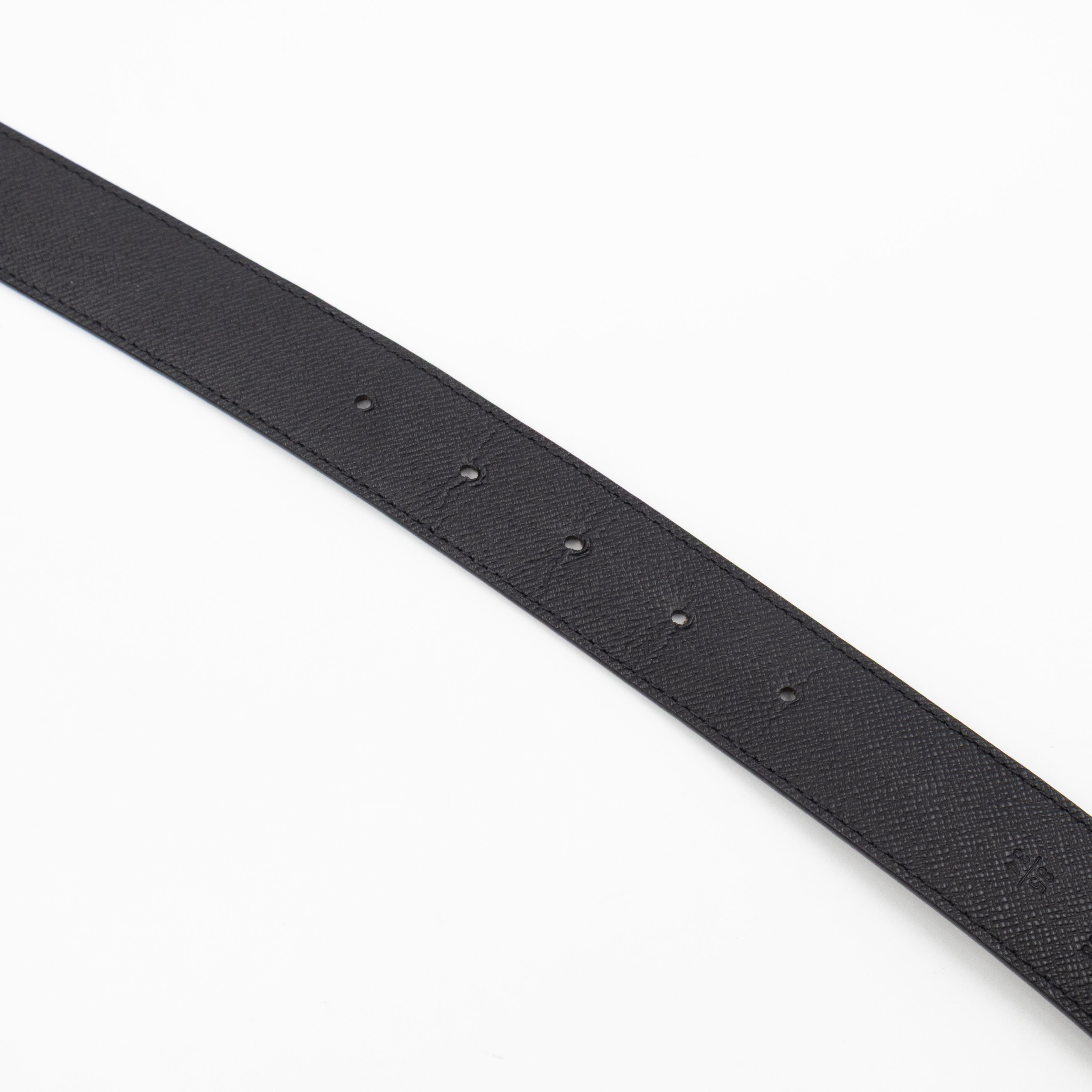 Initials Reversible Belt Monogram Black 85/34