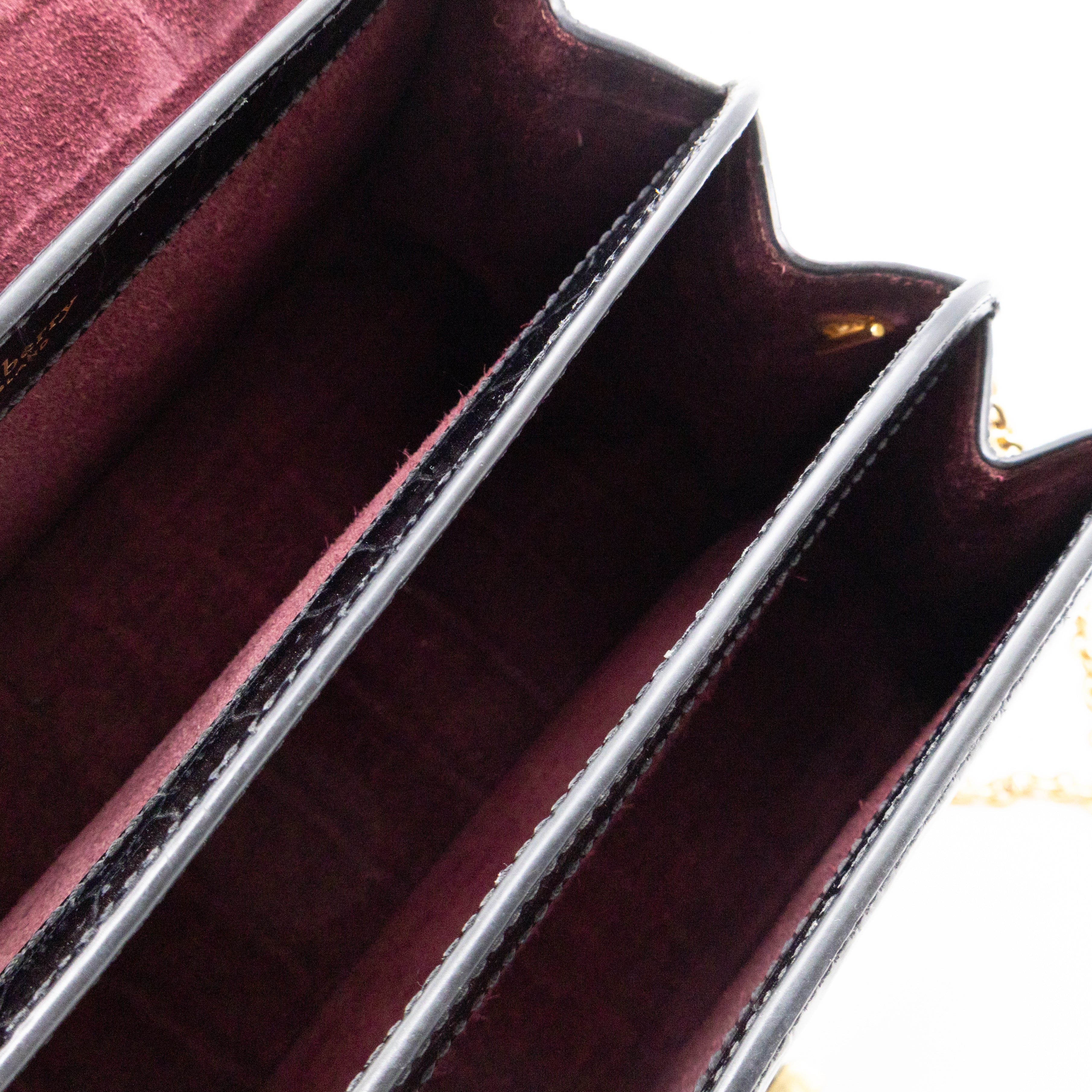 The Mews Black Croc Embossed Leather