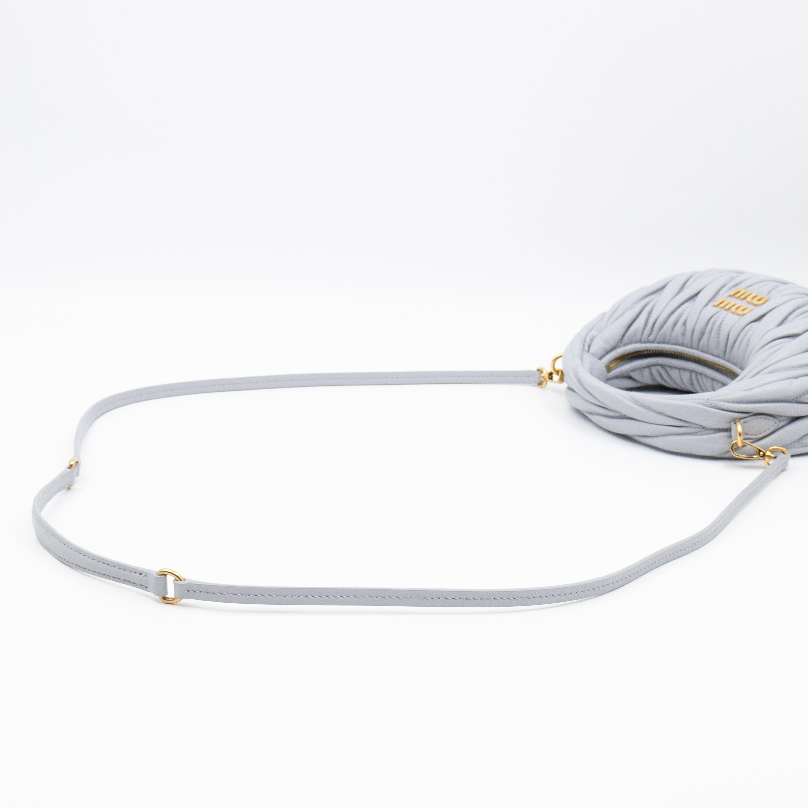Wander Mini Hobo Bag Cornflower Matelassé Nappa Leather