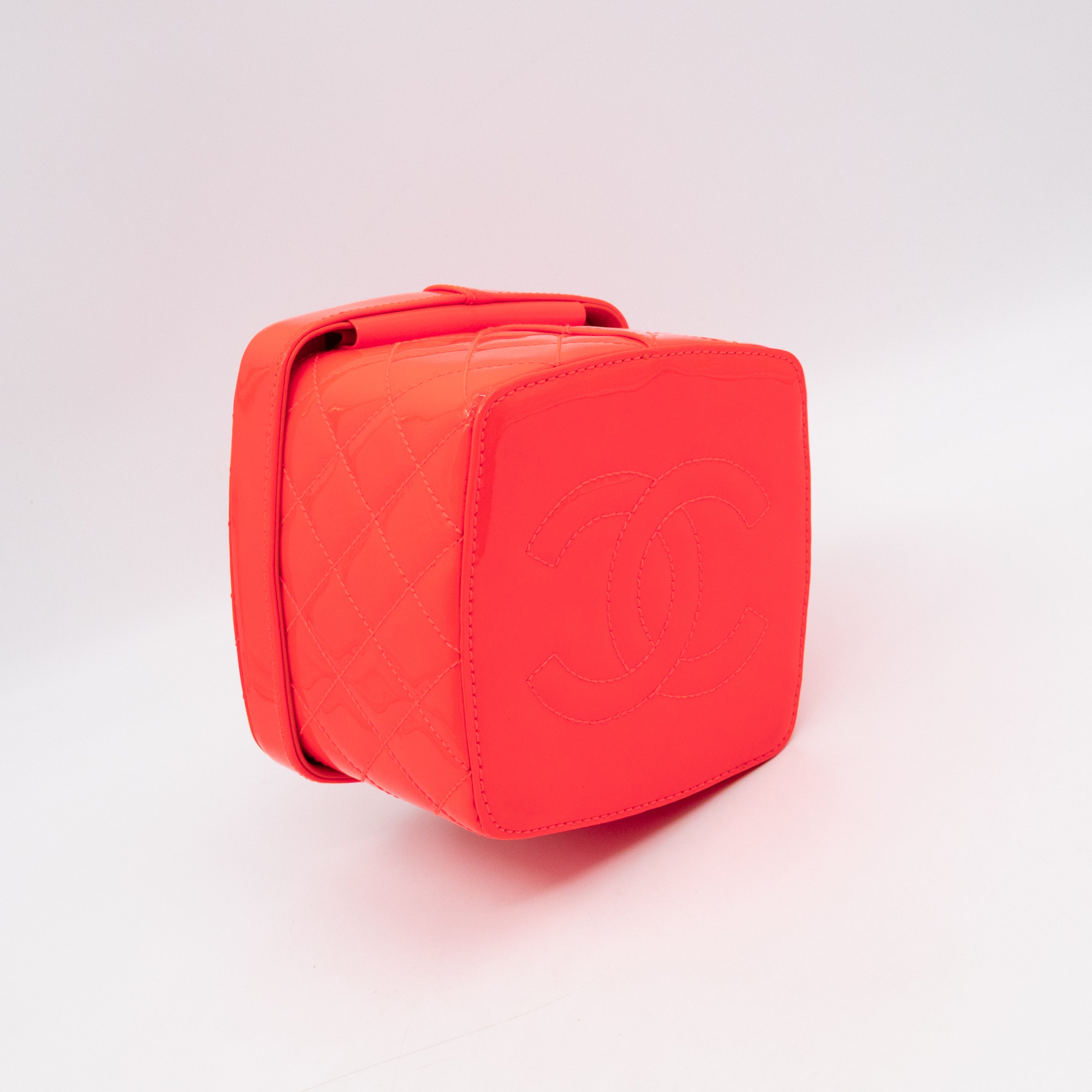 Vanity Case Minaudiere Pink Patent Leather