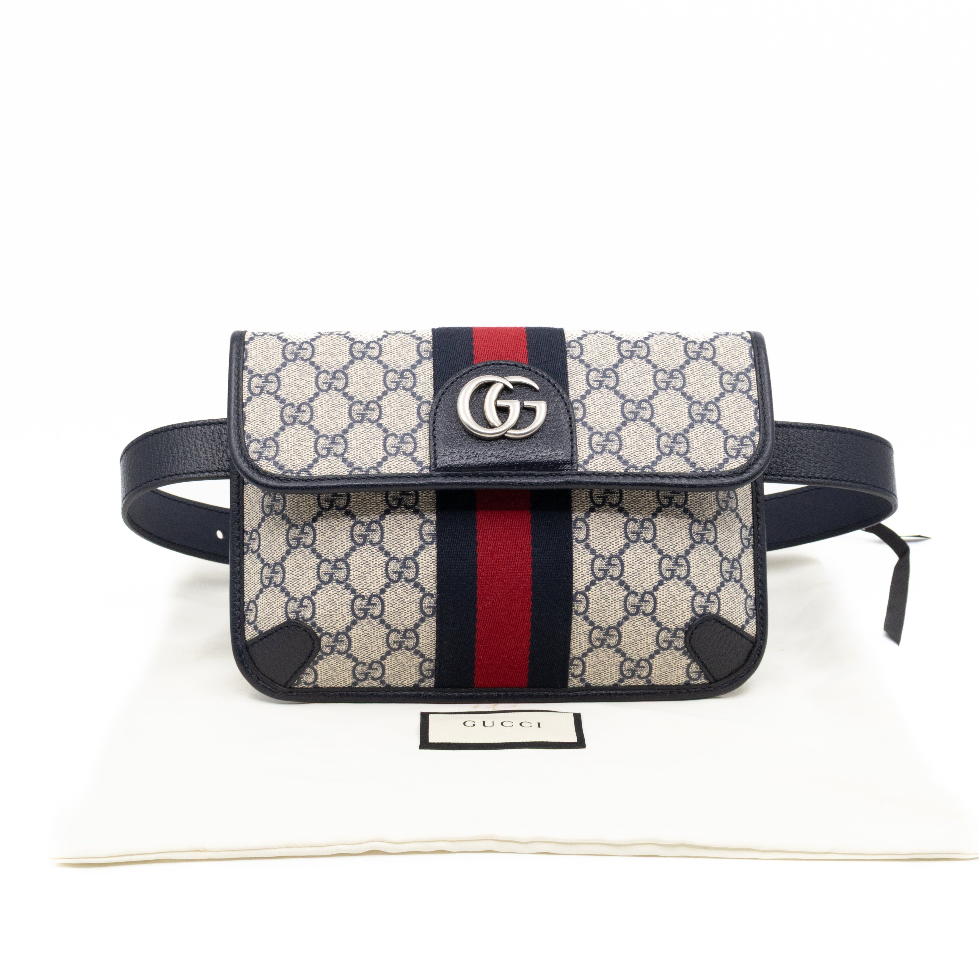 Ophidia Small Belt bag GG Supreme Navy Leather 85/34