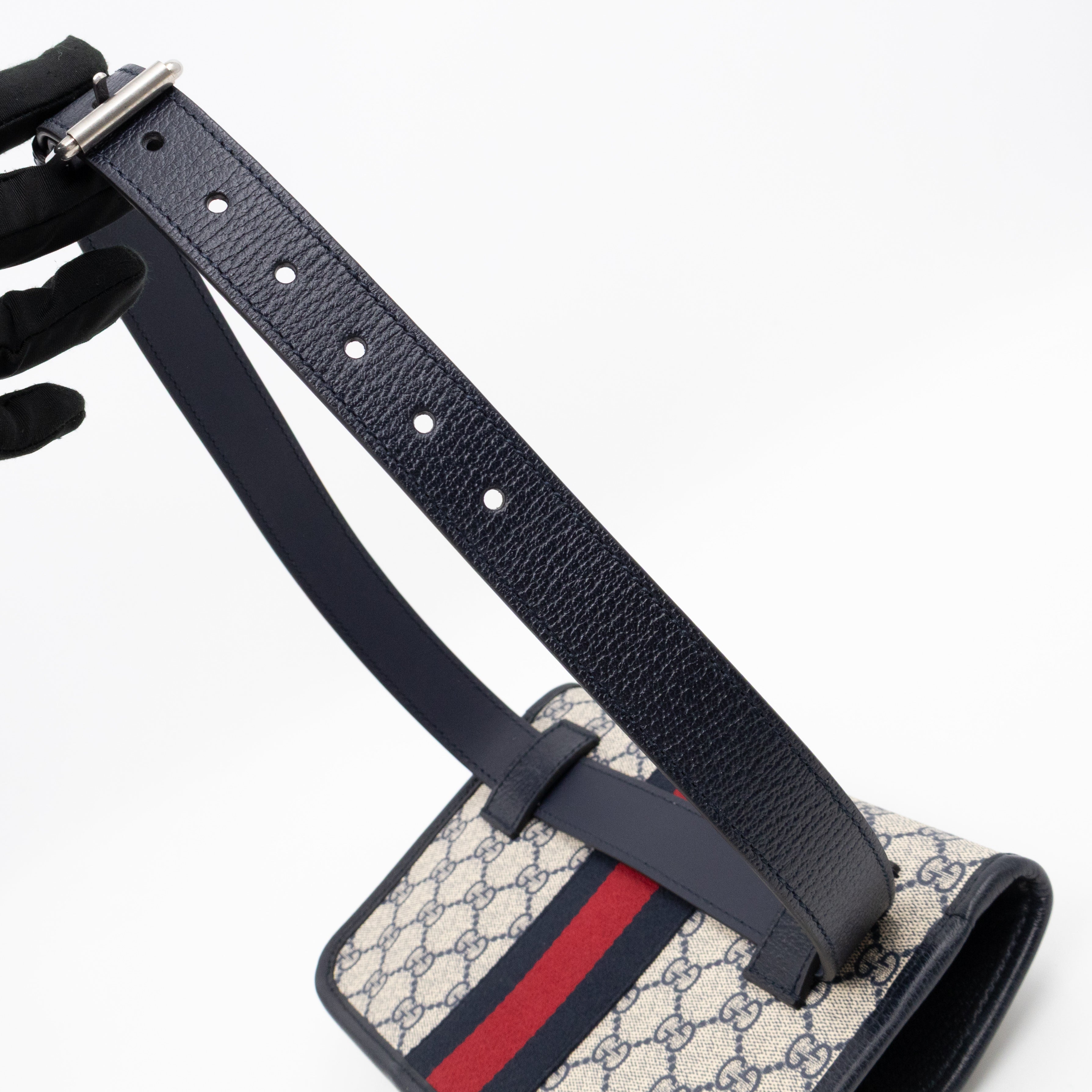 Ophidia Small Belt bag GG Supreme Navy Leather 85/34