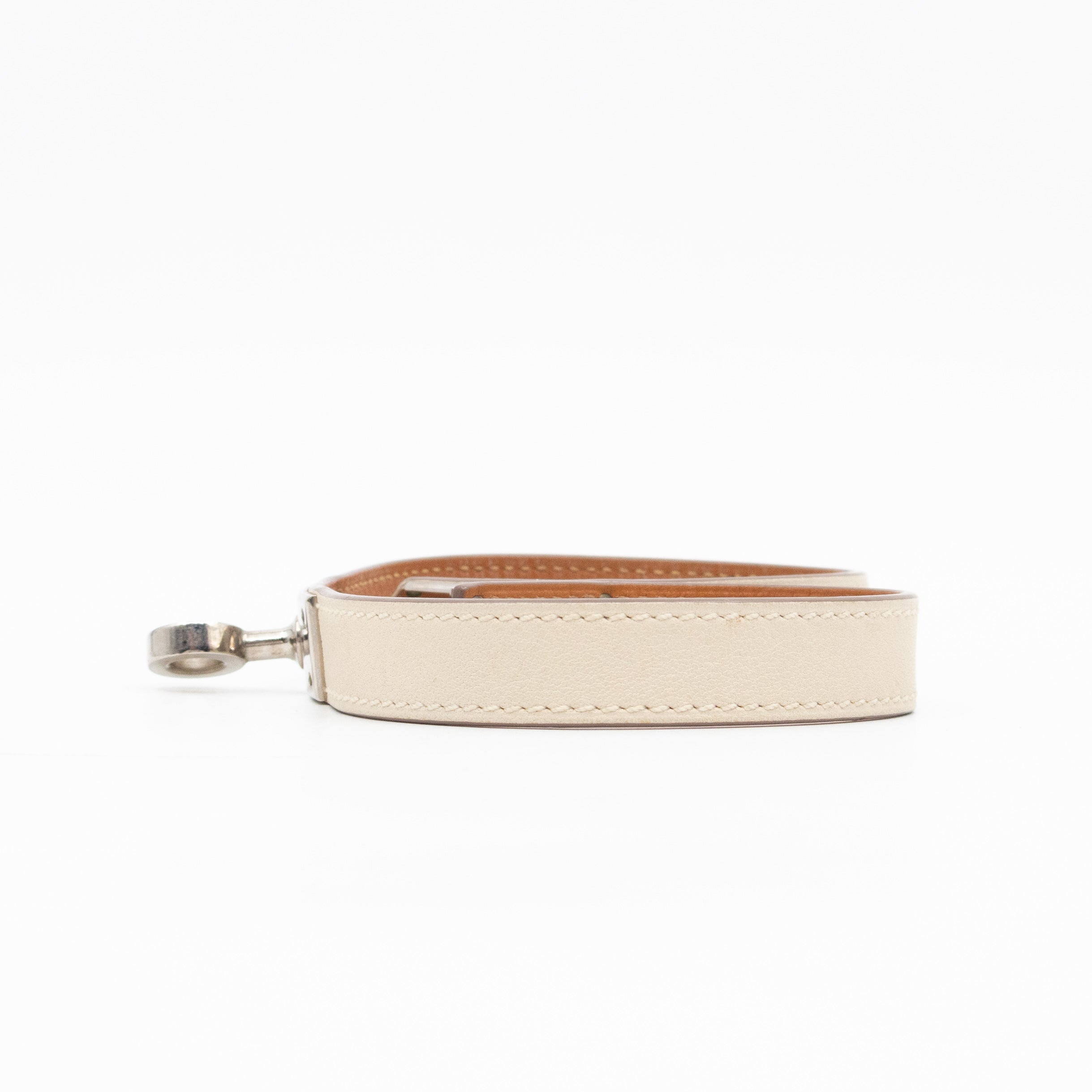 Kelly Double Tour Bracelet White Leather Silver
