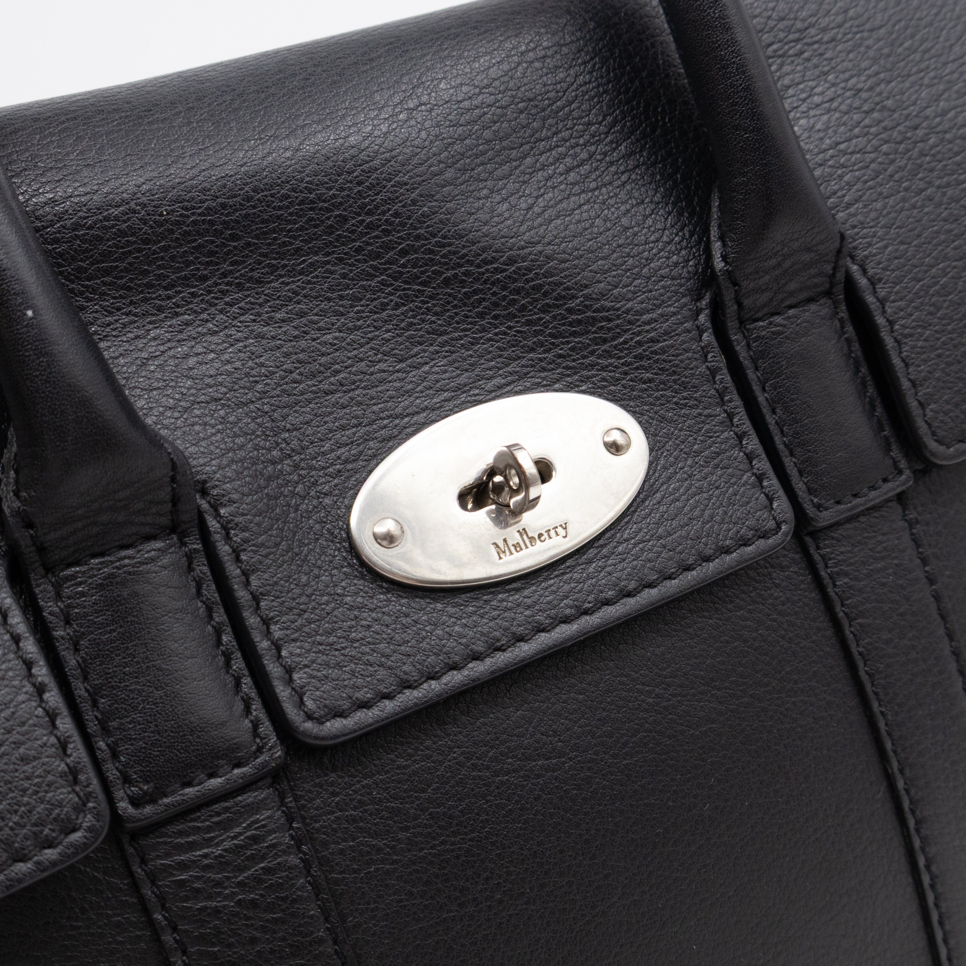 Small New Bayswater Studded Black Leather