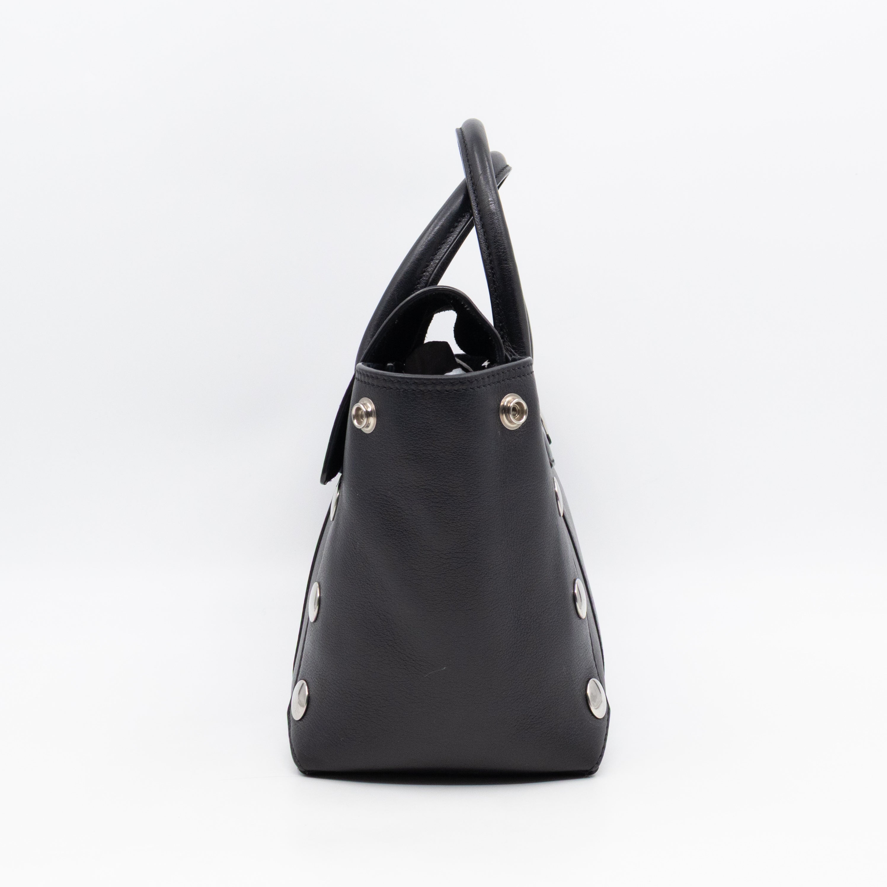 Small New Bayswater Studded Black Leather