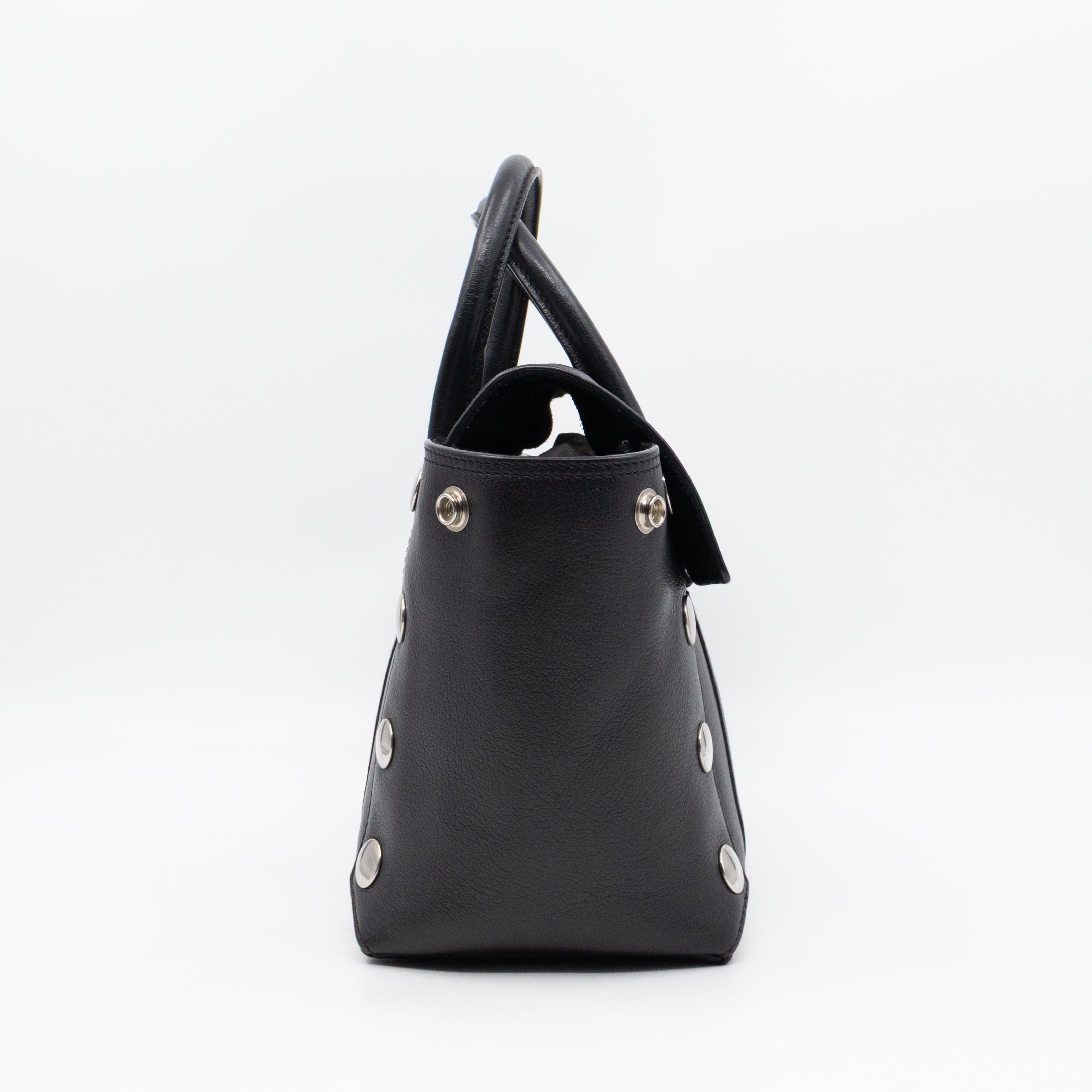 Small New Bayswater Studded Black Leather