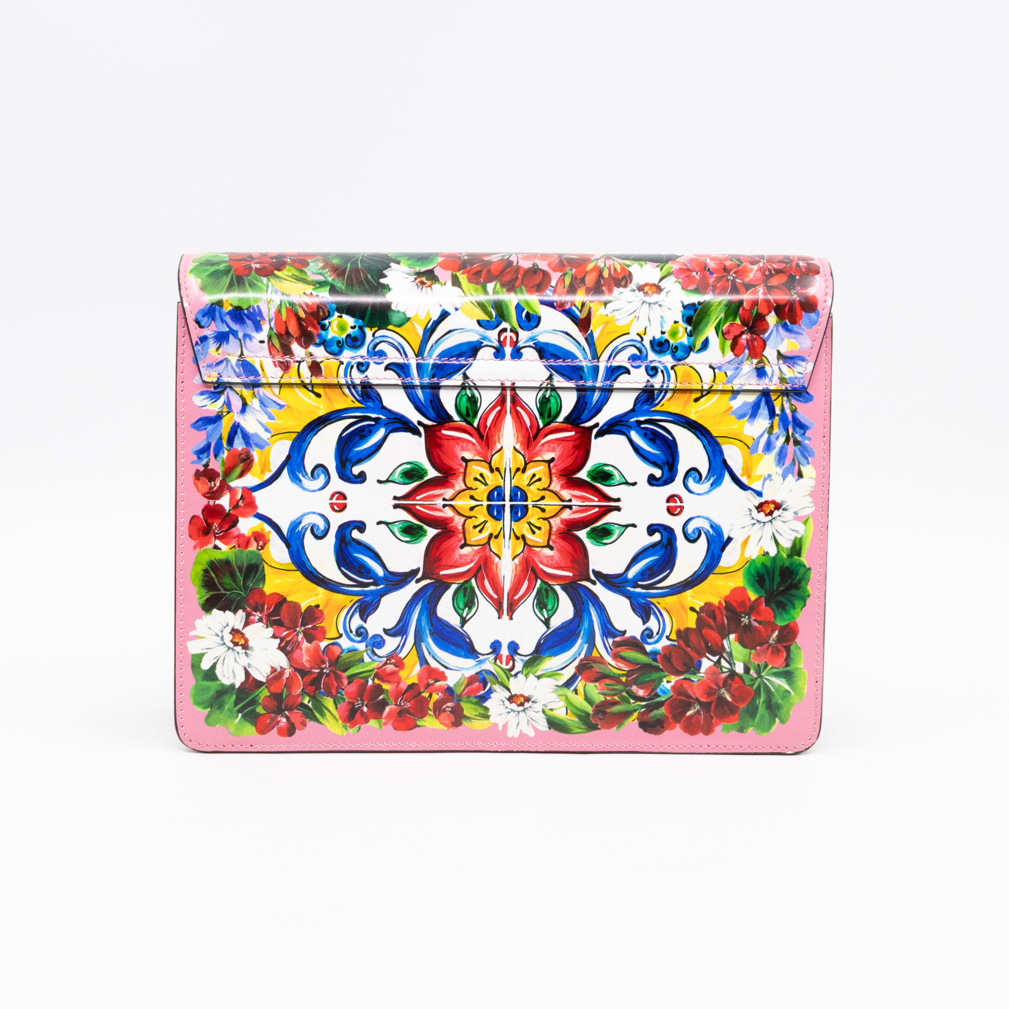 Lucia Twill Bag Majolica Print Leather & Pink Watersnake
