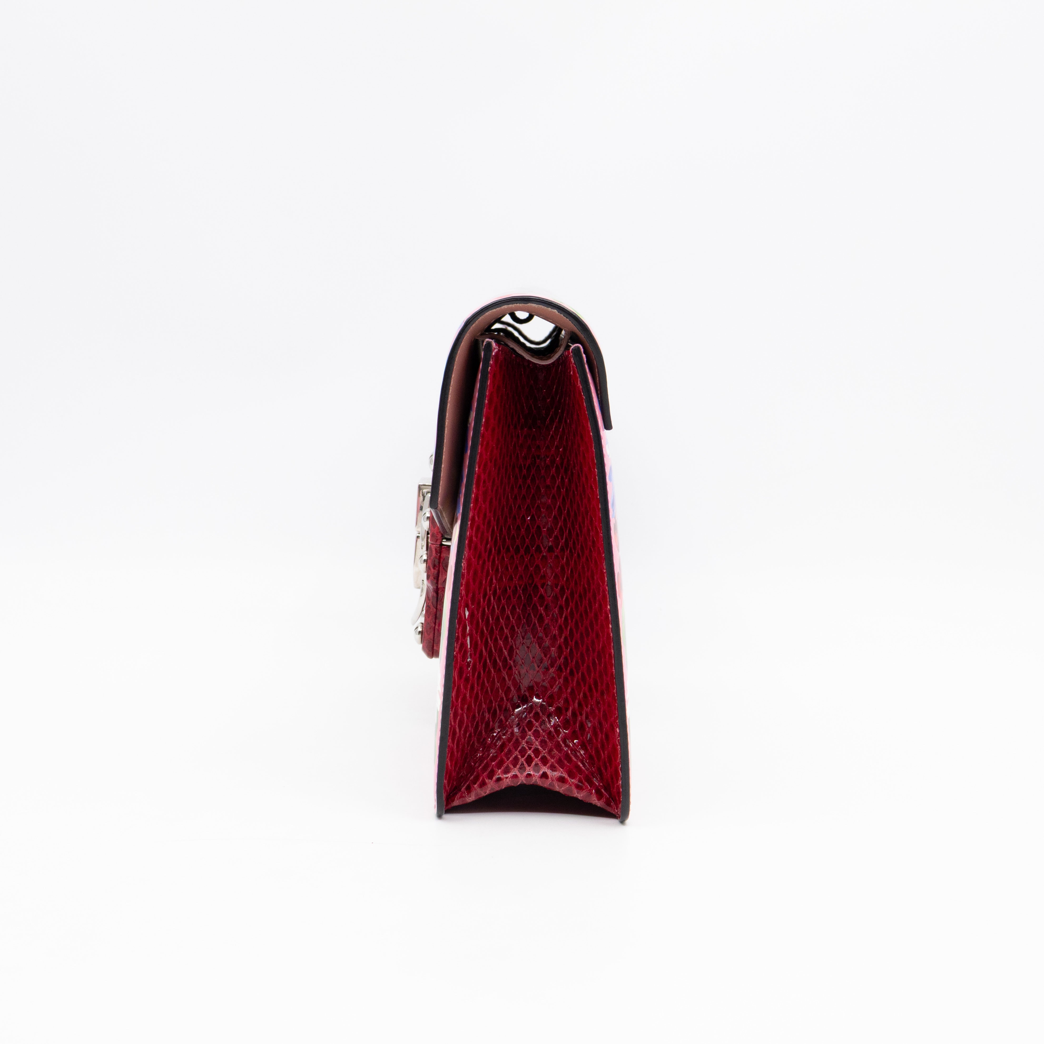 Lucia Twill Bag Majolica Print Leather & Pink Watersnake