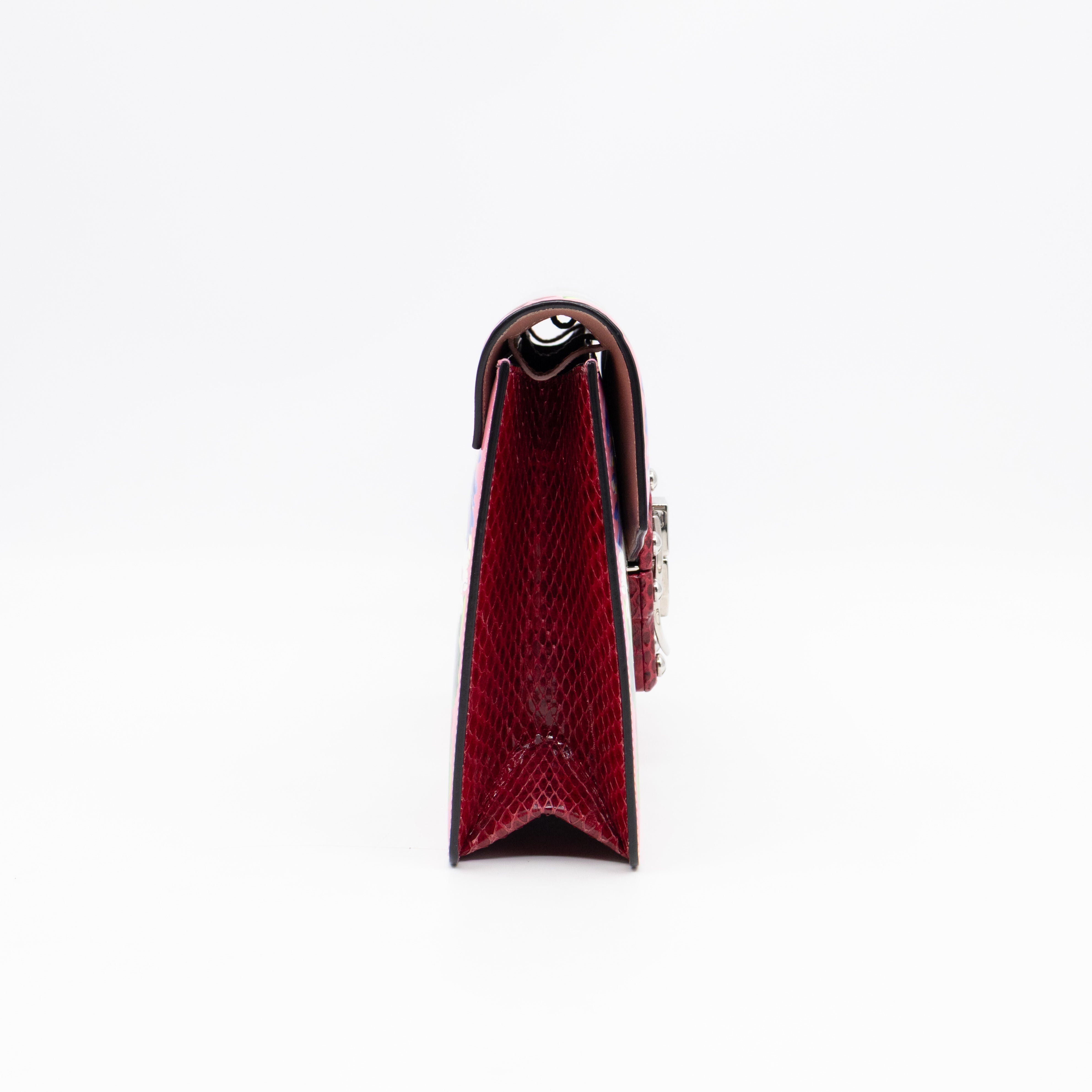 Lucia Twill Bag Majolica Print Leather & Pink Watersnake