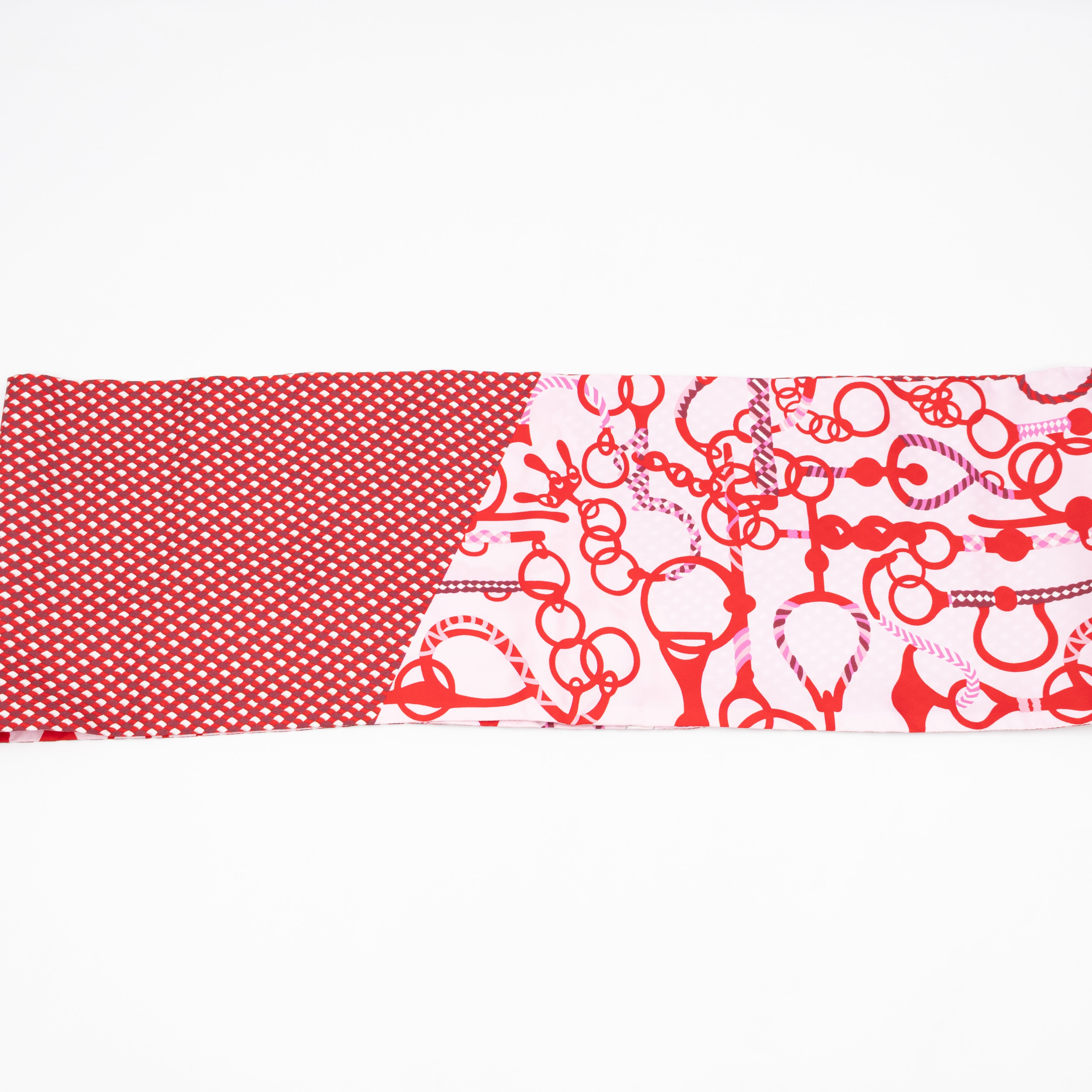 Maxi Twilly Scarf Cut 'Mors Et Tresses' Rose Rouge
