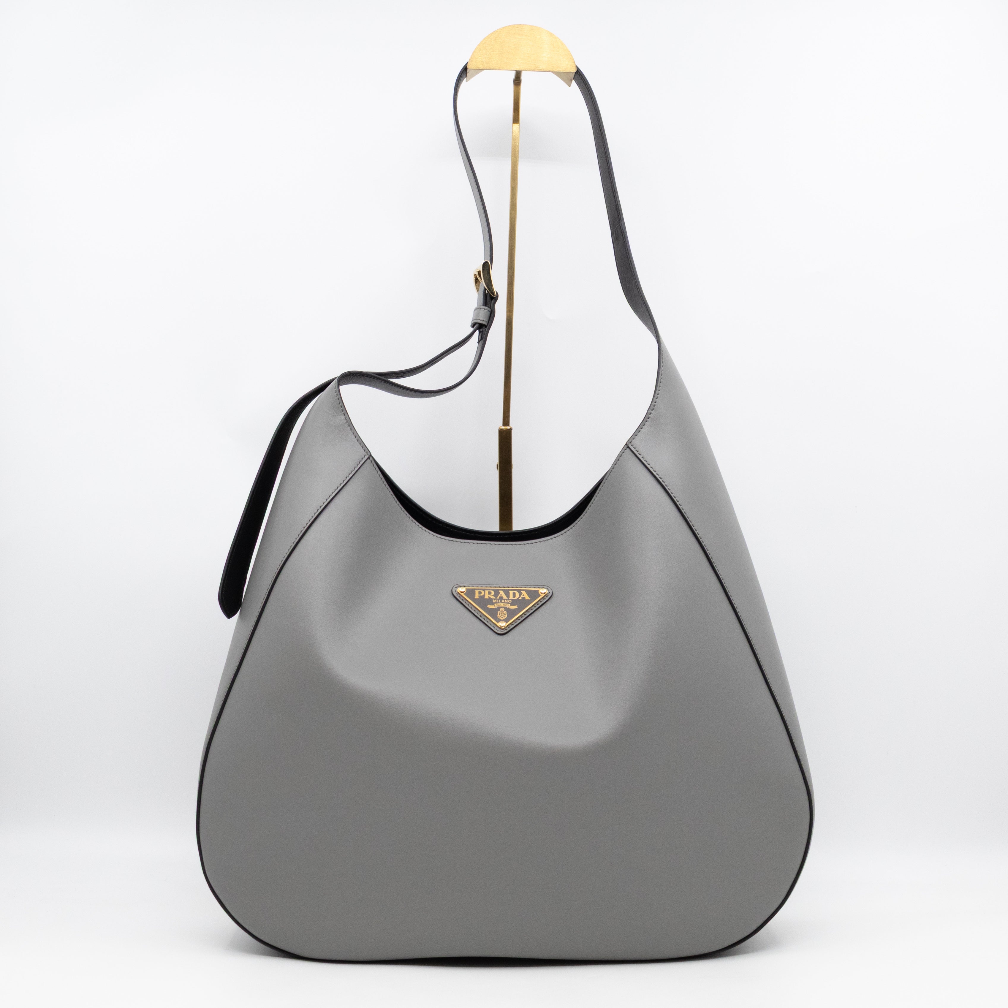 City Large Hobo Bag Ardesia Smooth Leather