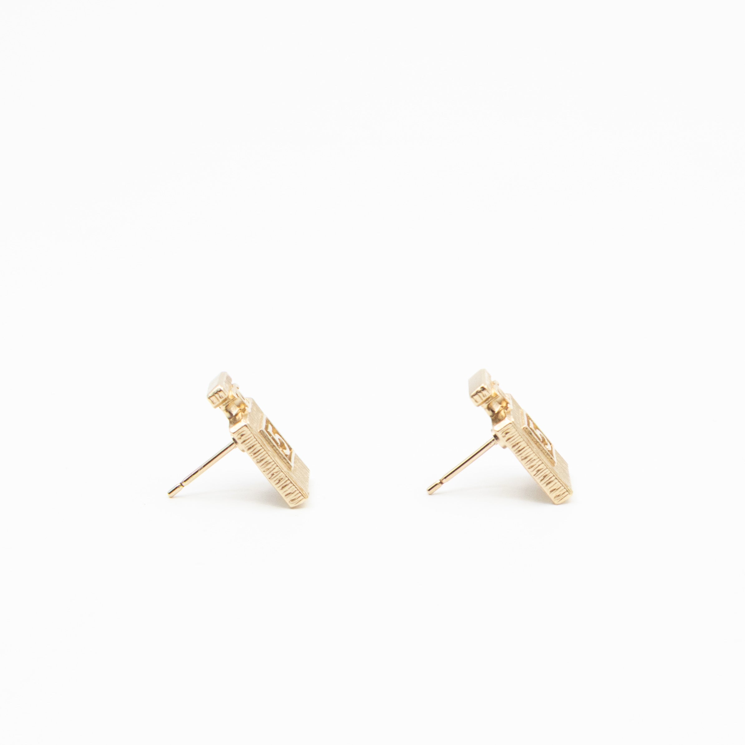 No 5 Perfume Bottle Gold Earrings