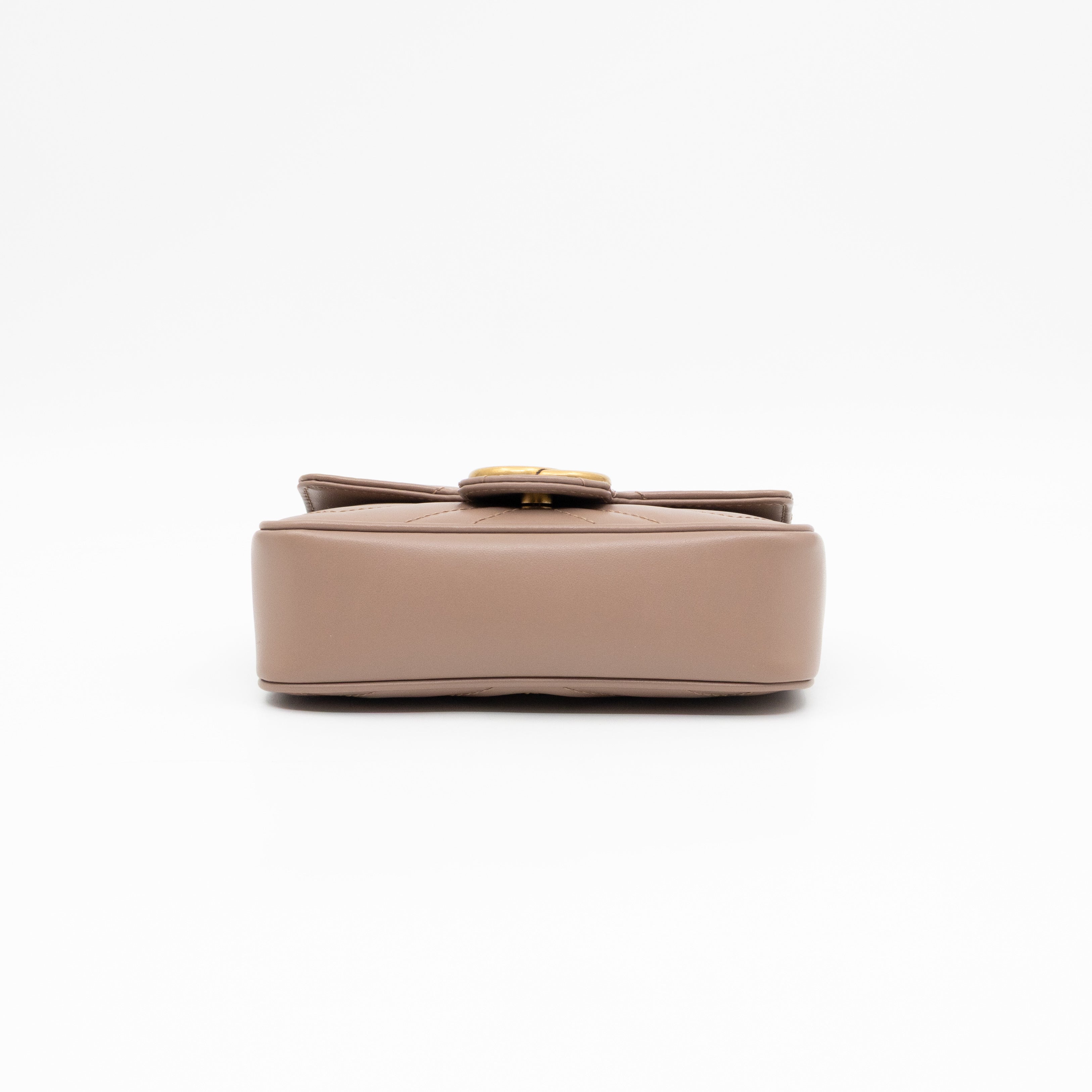 GG Marmont Super Mini Flap Bag Dusty Pink Leather