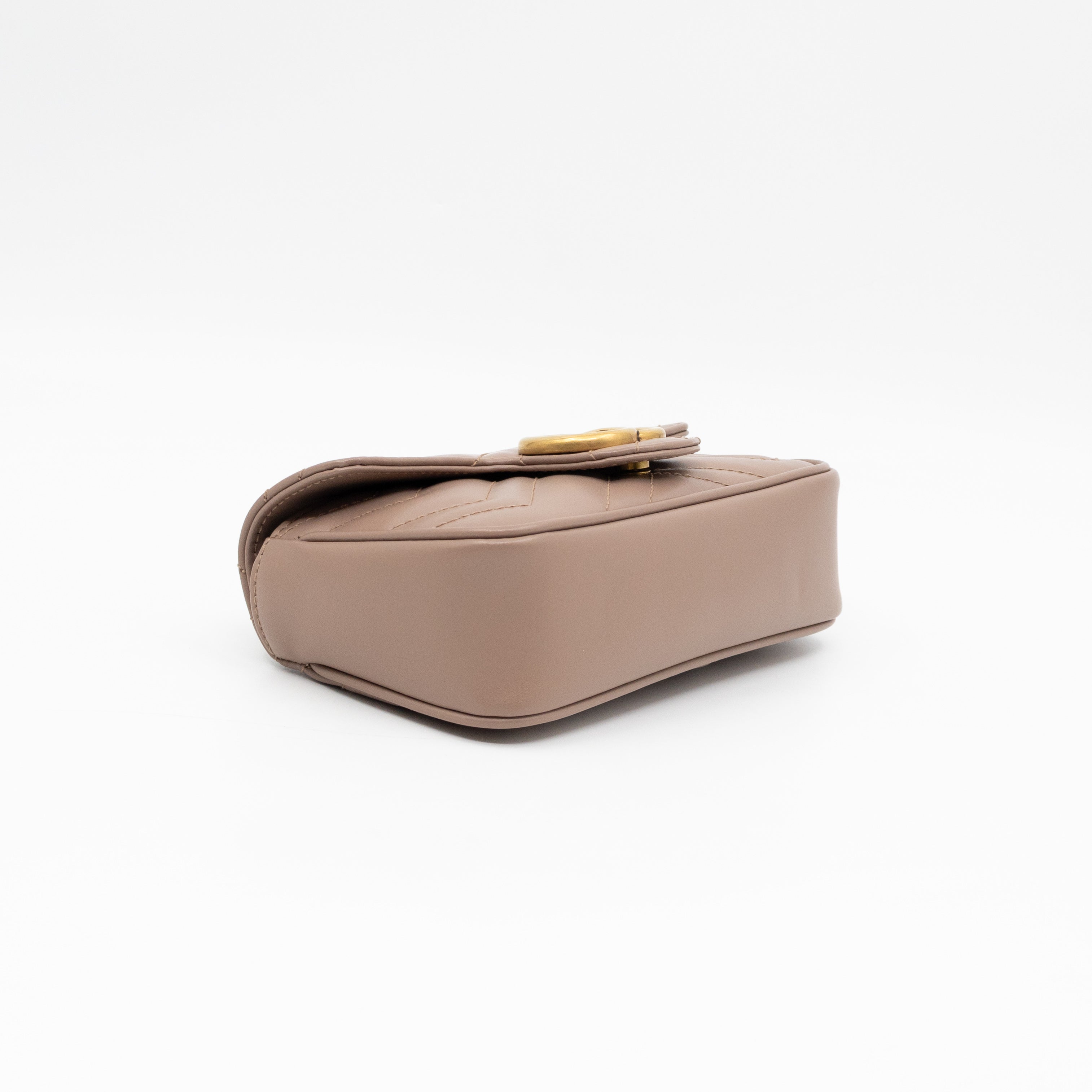 GG Marmont Super Mini Flap Bag Dusty Pink Leather